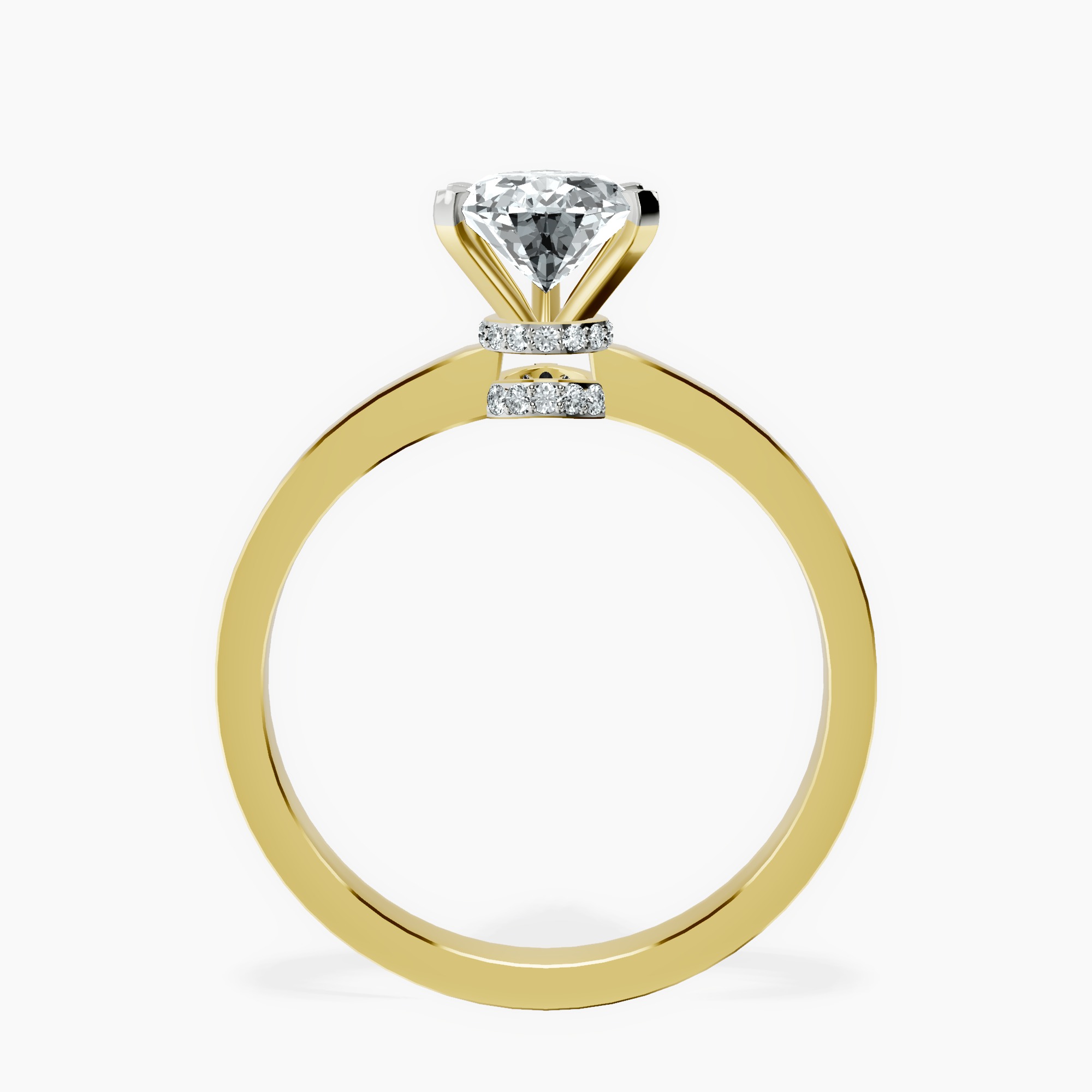 1.85 ct. pear Ember Halo Ring in 10kt yellow gold side right image one