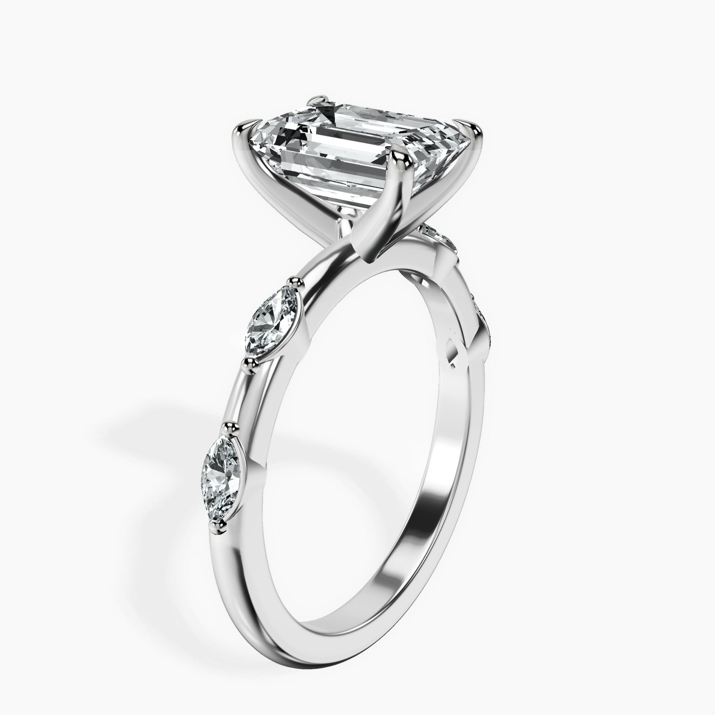 2.16 ct. emerald Sheryl Ring in 14kt white gold standing product image one