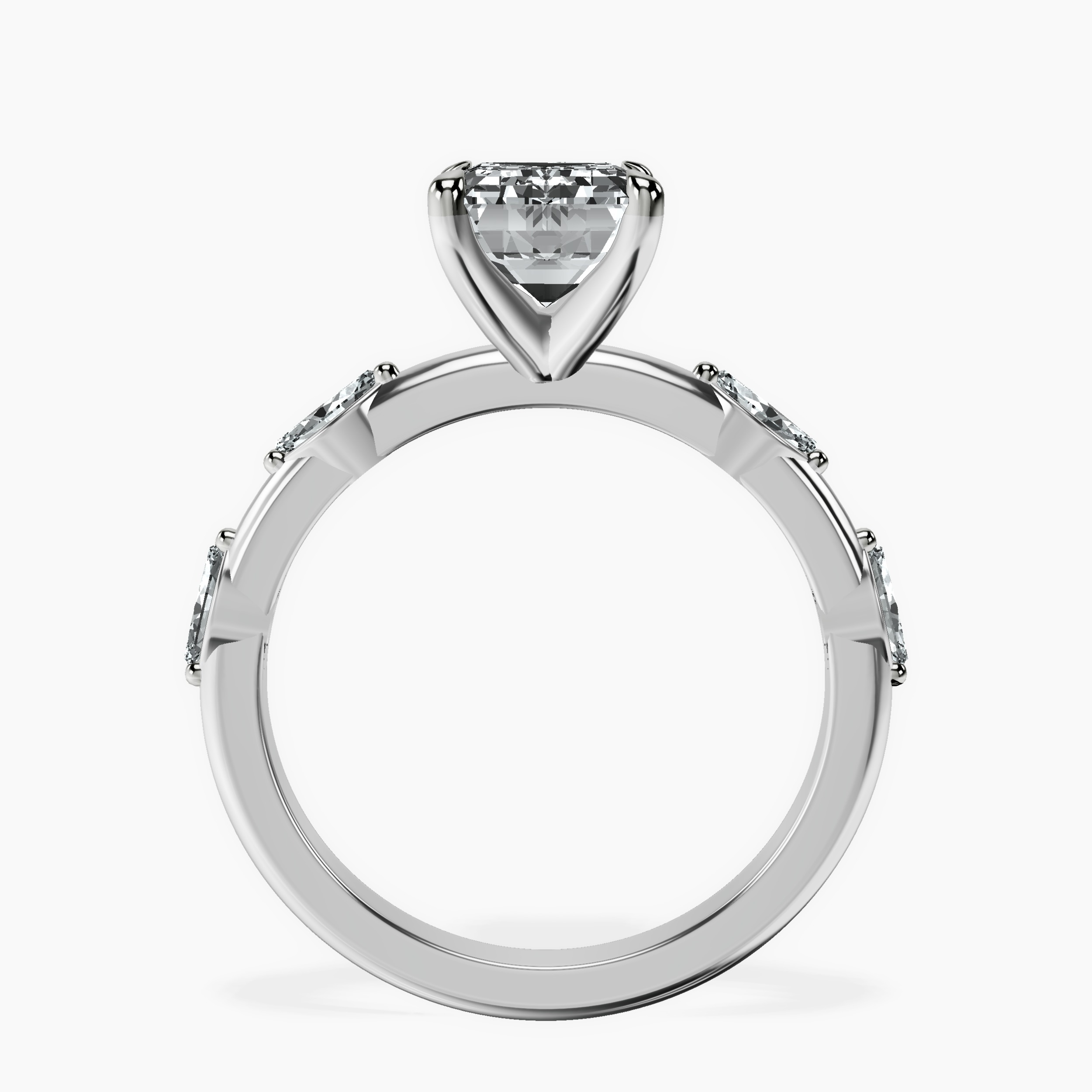 2.16 ct. emerald Sheryl Ring in 14kt white gold side right image one