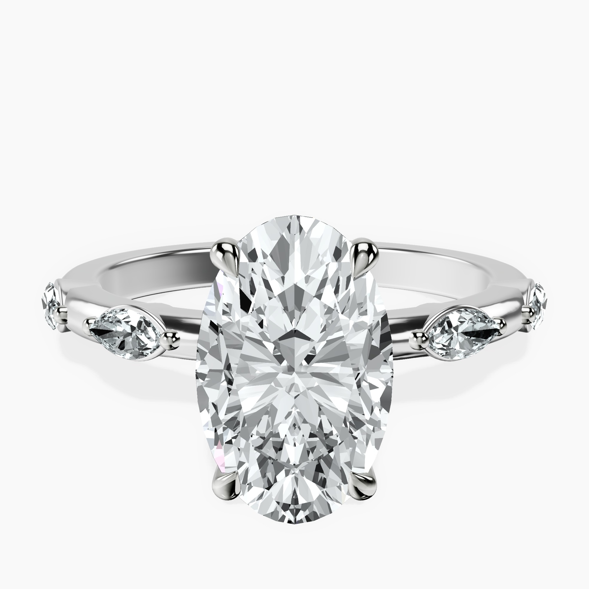 2.44 ct. oval Sheryl Ring in 14kt white gold rtr top