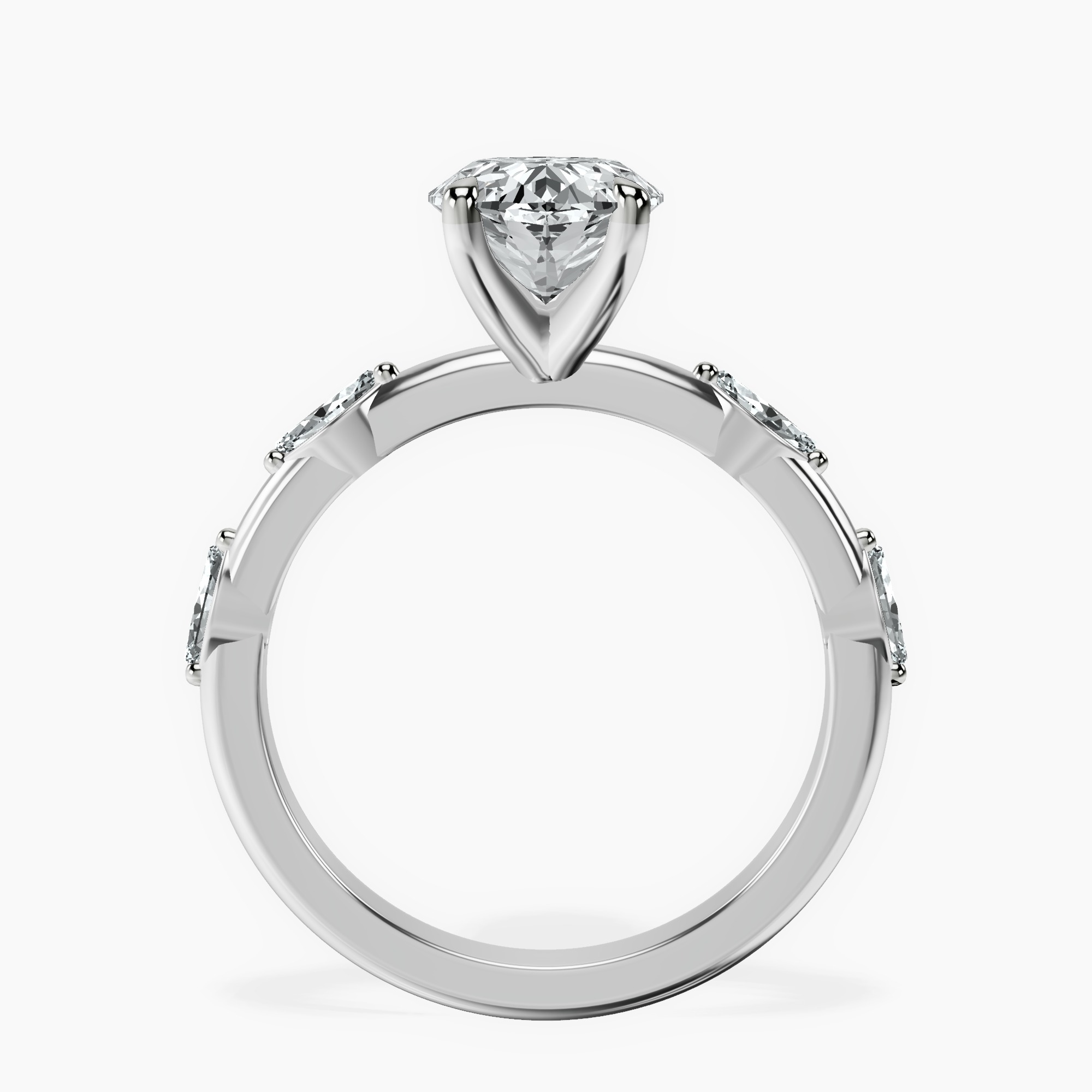 2.44 ct. oval Sheryl Ring in 14kt white gold side right image one