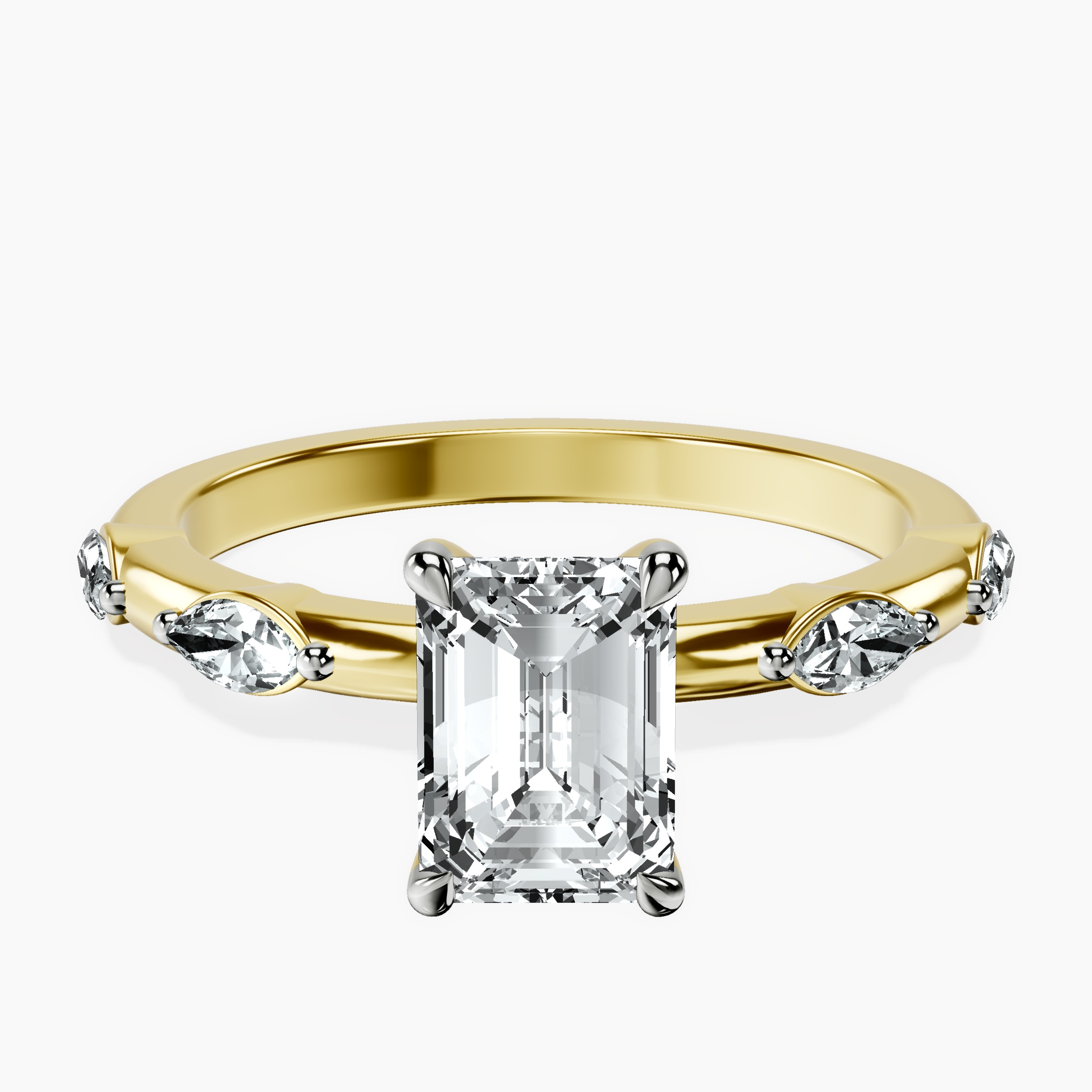 1.48 ct. emerald Sheryl Ring in 10kt yellow gold rtr top