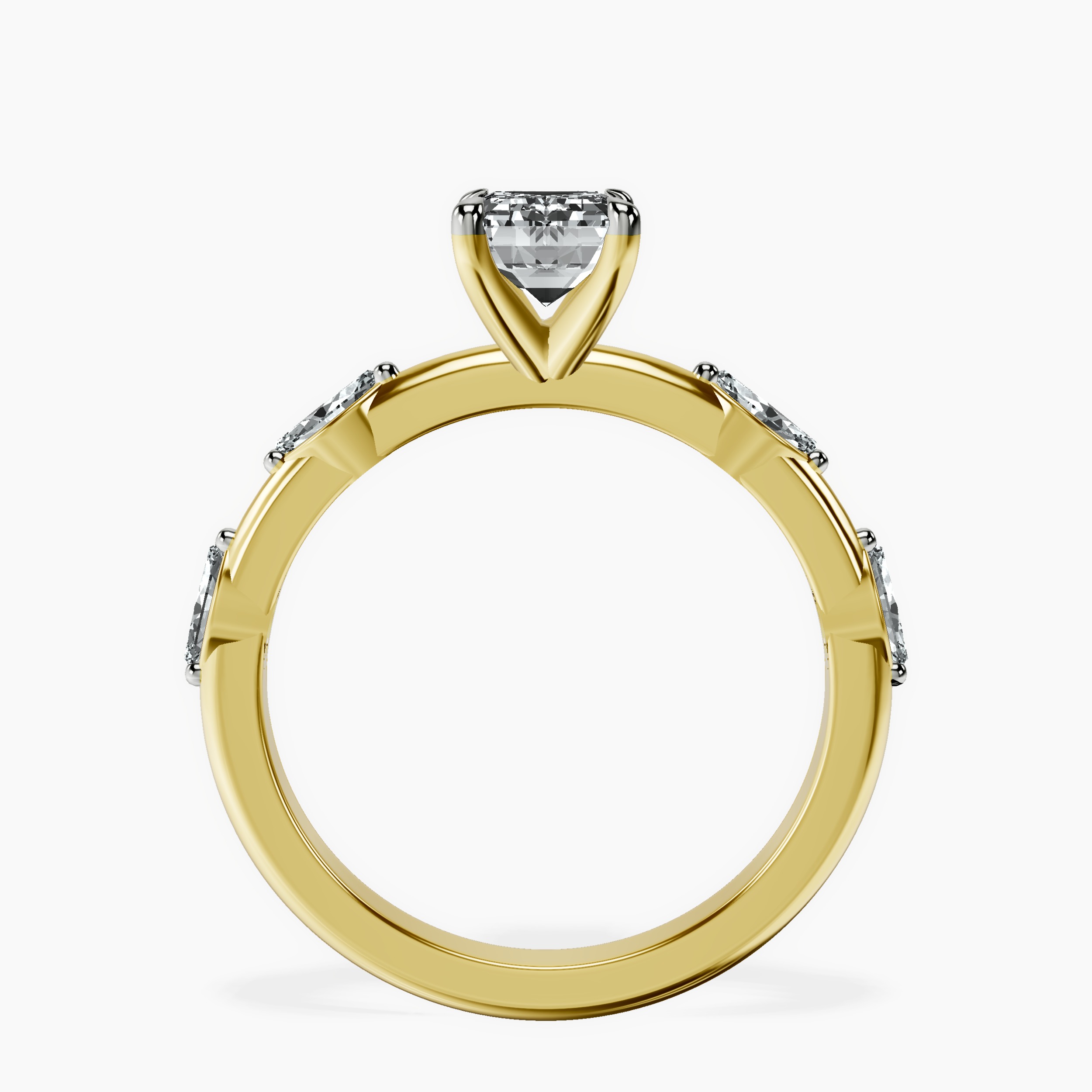 1.48 ct. emerald Sheryl Ring in 10kt yellow gold side right image one