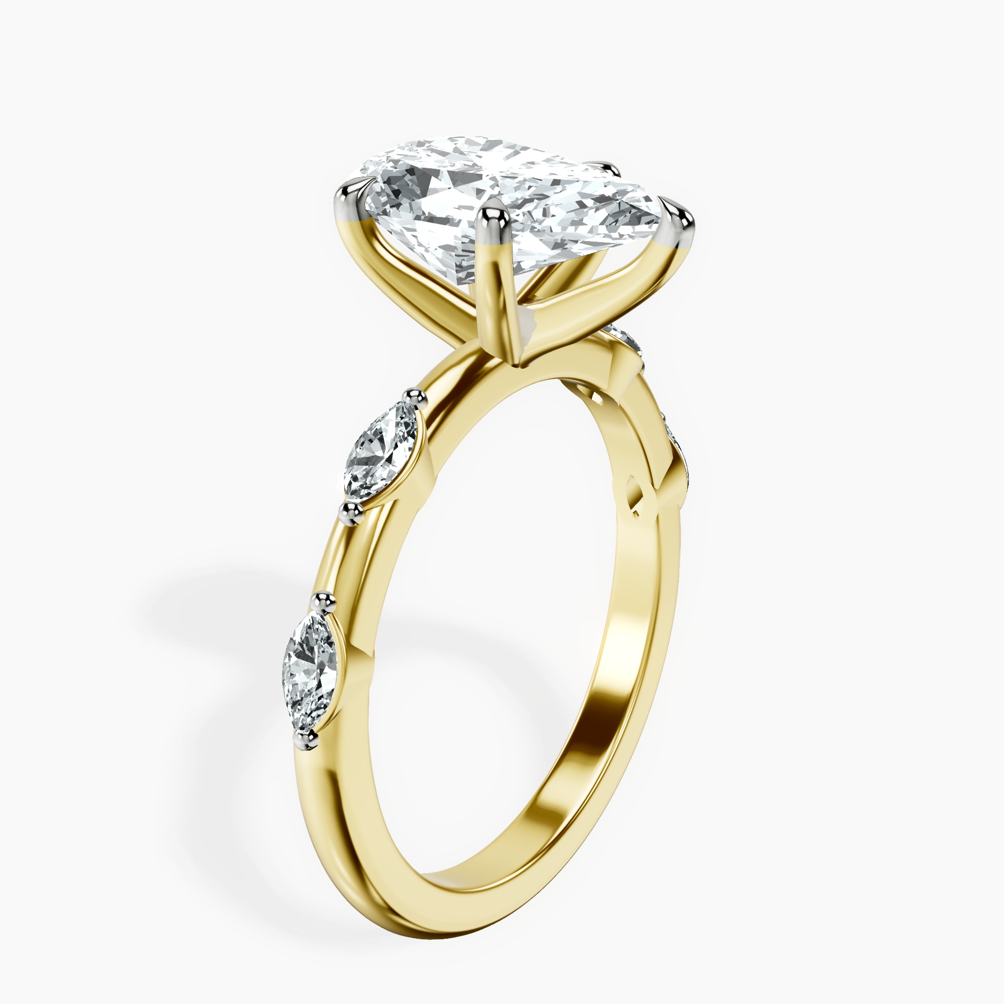 2.96 ct. pear Sheryl Ring in 10kt yellow gold standing product image one