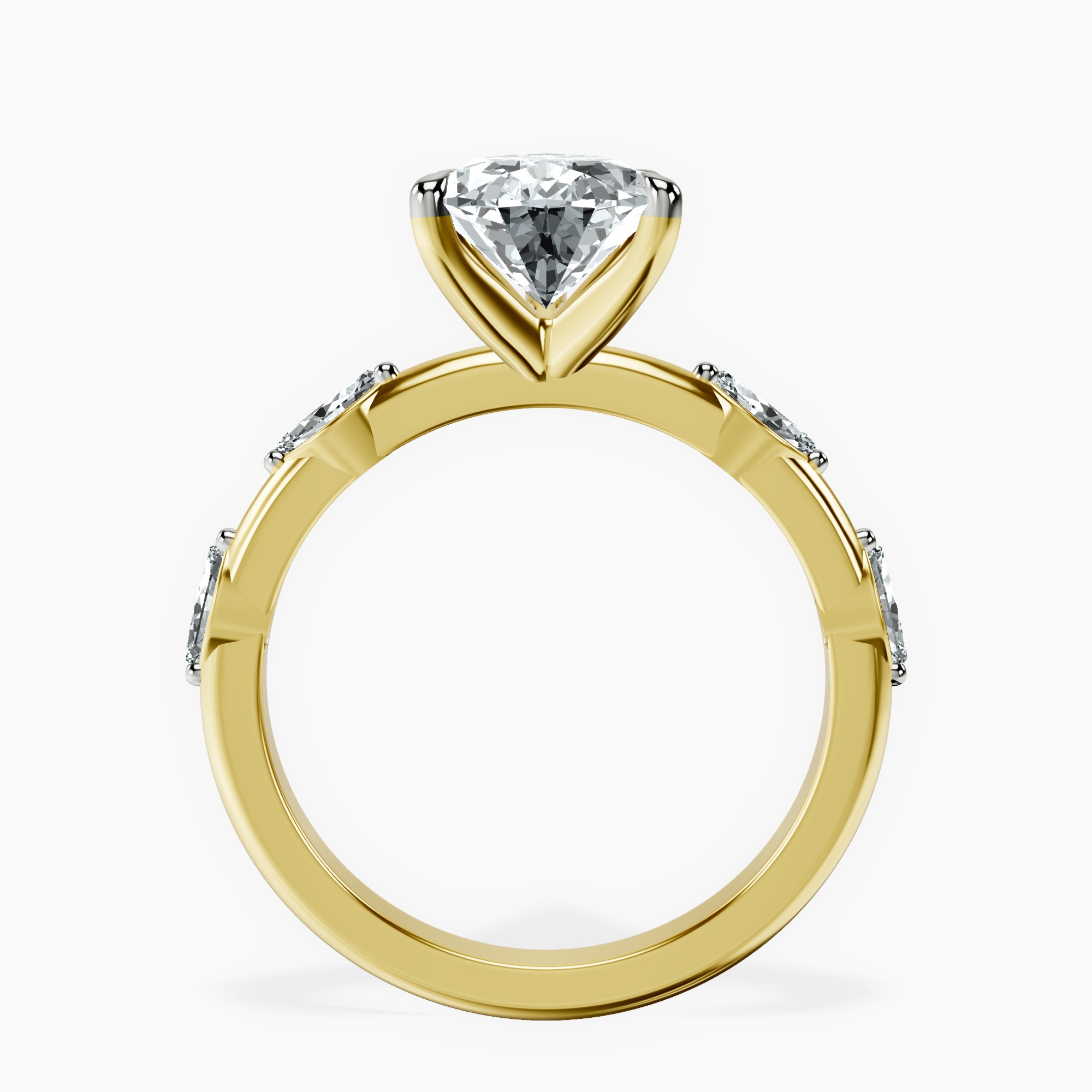 2.96 ct. pear Sheryl Ring in 10kt yellow gold side right image one