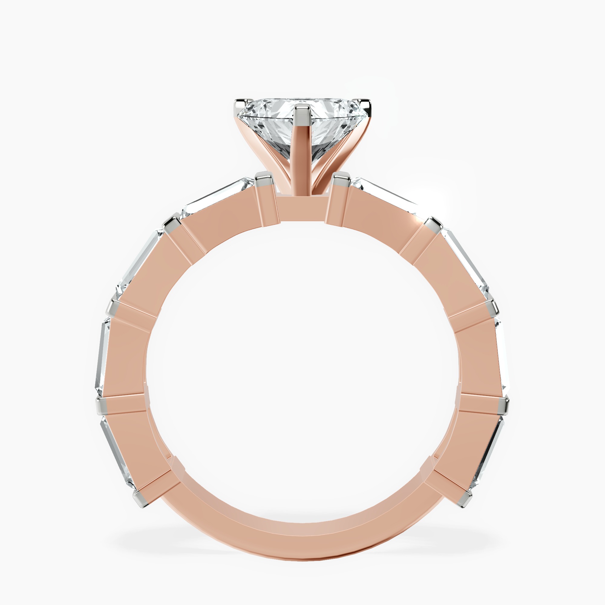 1.29 ct. heart Gizele Ring in 18kt rose gold side right image one
