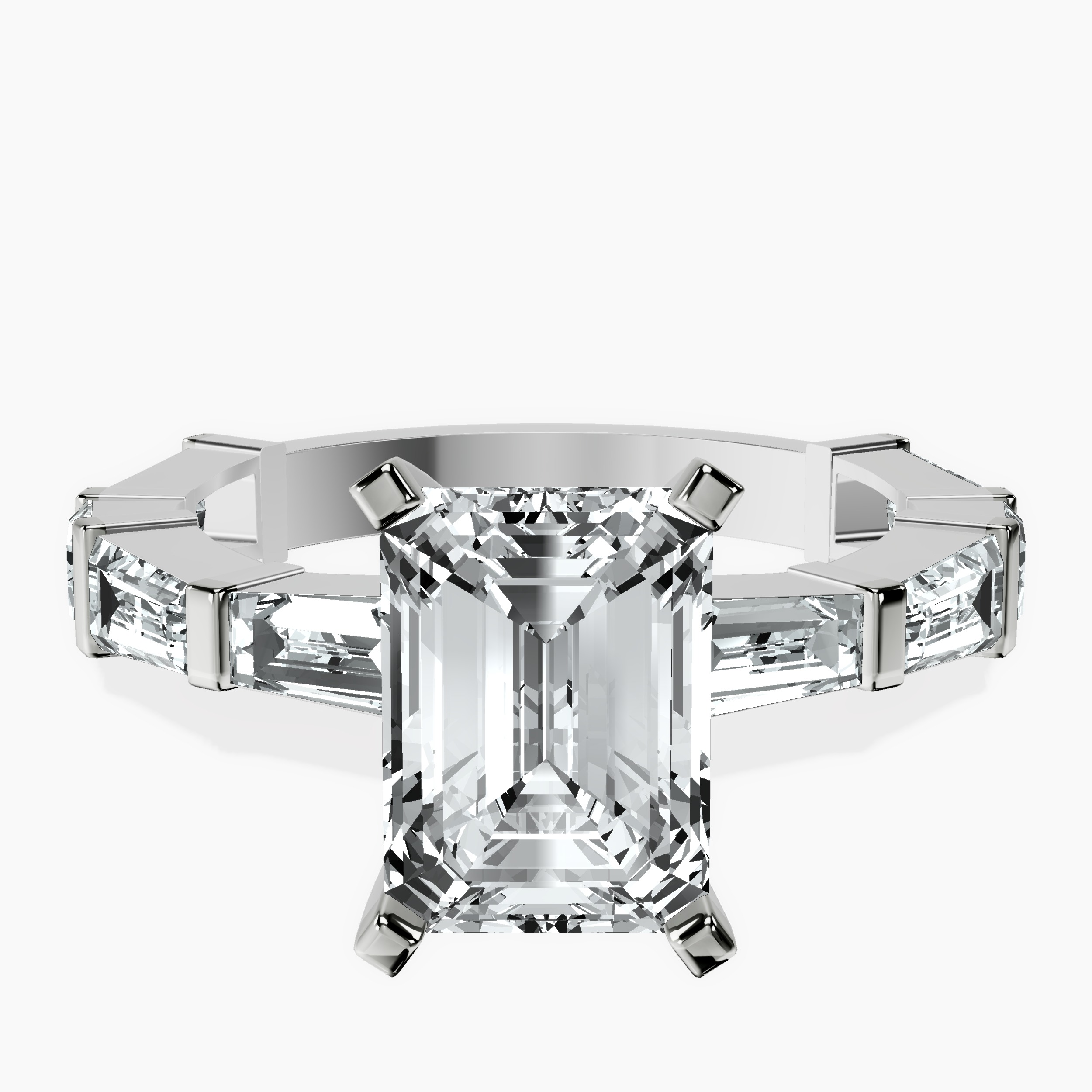 2.91 ct. emerald Gizele Ring in 14kt white gold rtr top