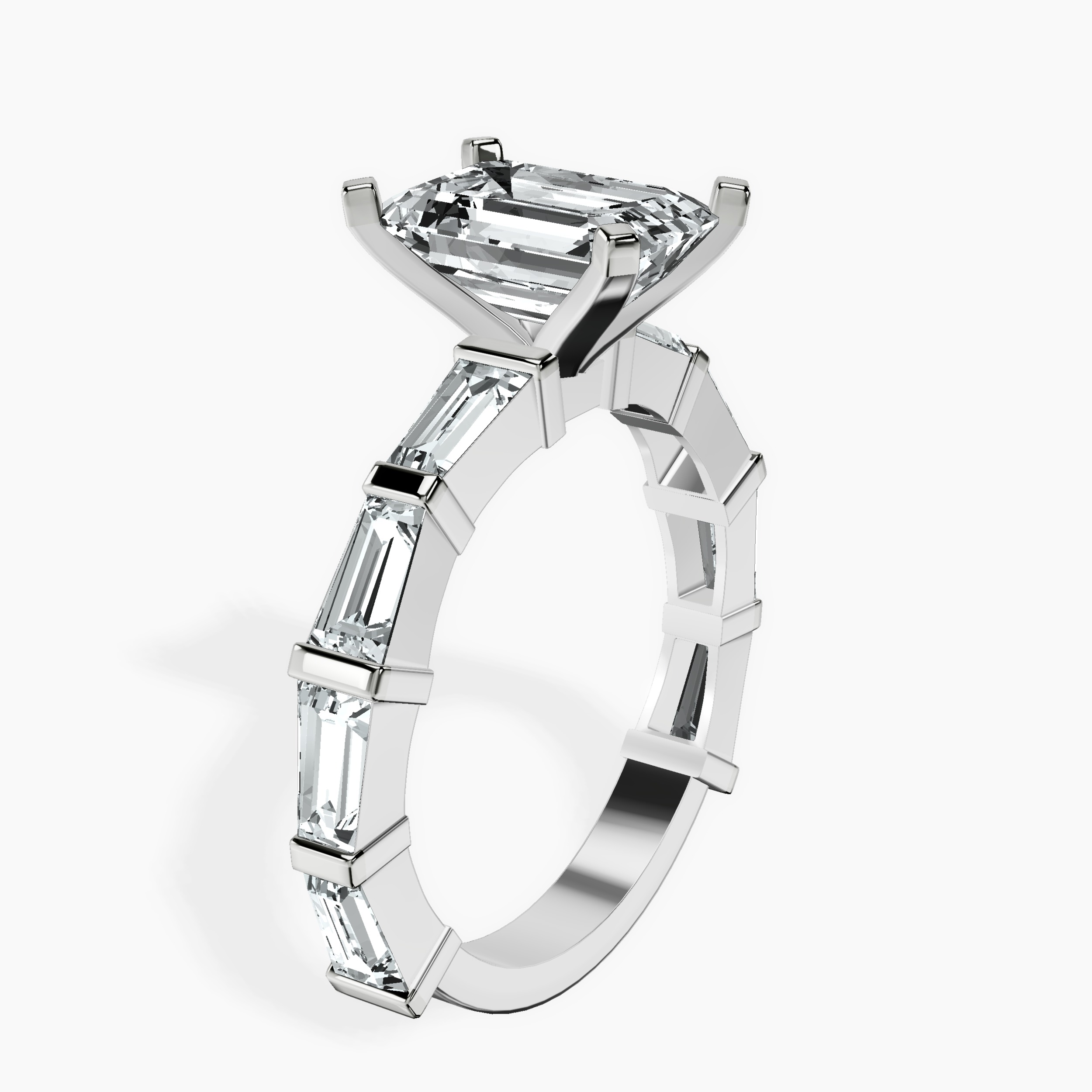 2.91 ct. emerald Gizele Ring in 14kt white gold standing product image one