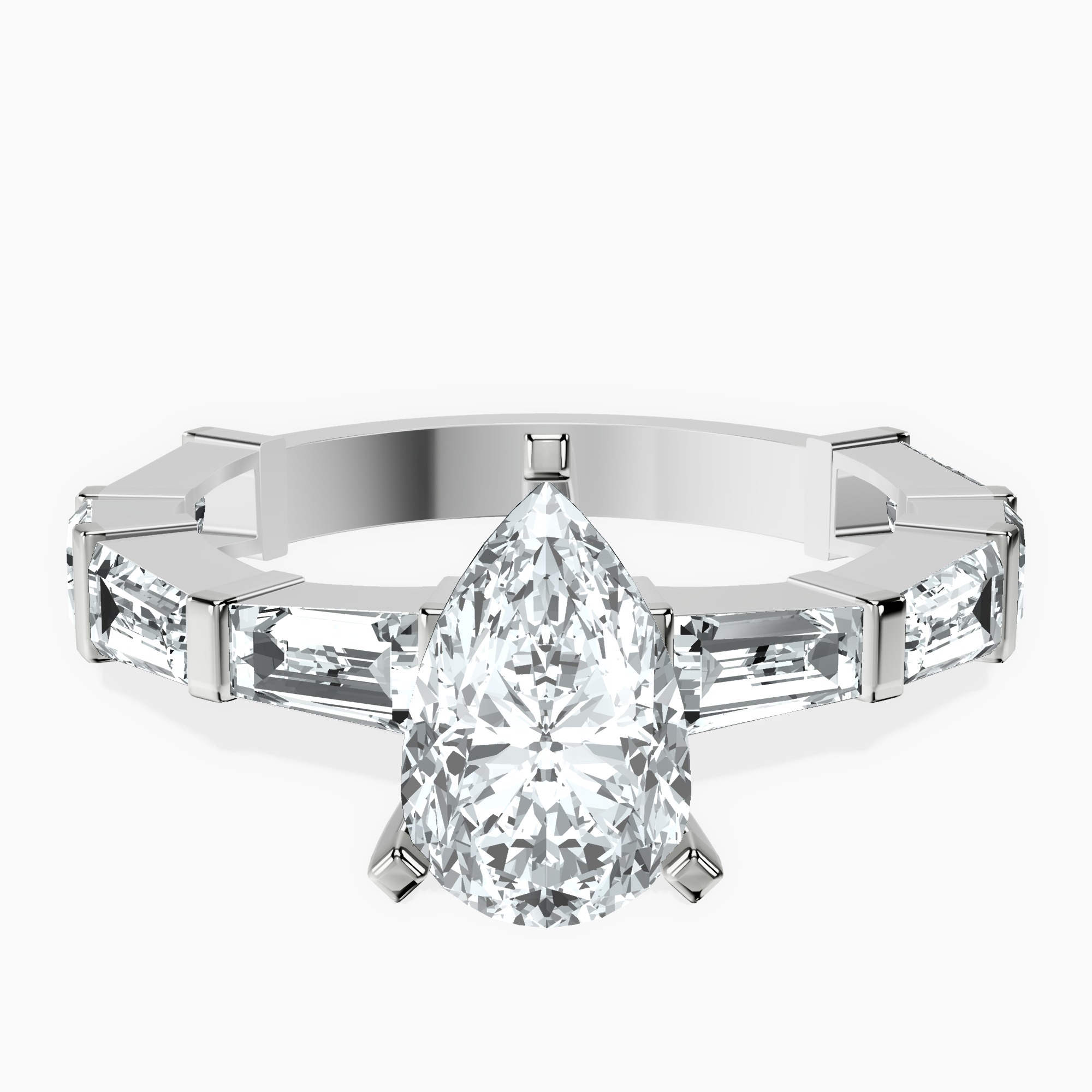1.88 ct. pear Gizele Ring in 10kt white gold rtr top