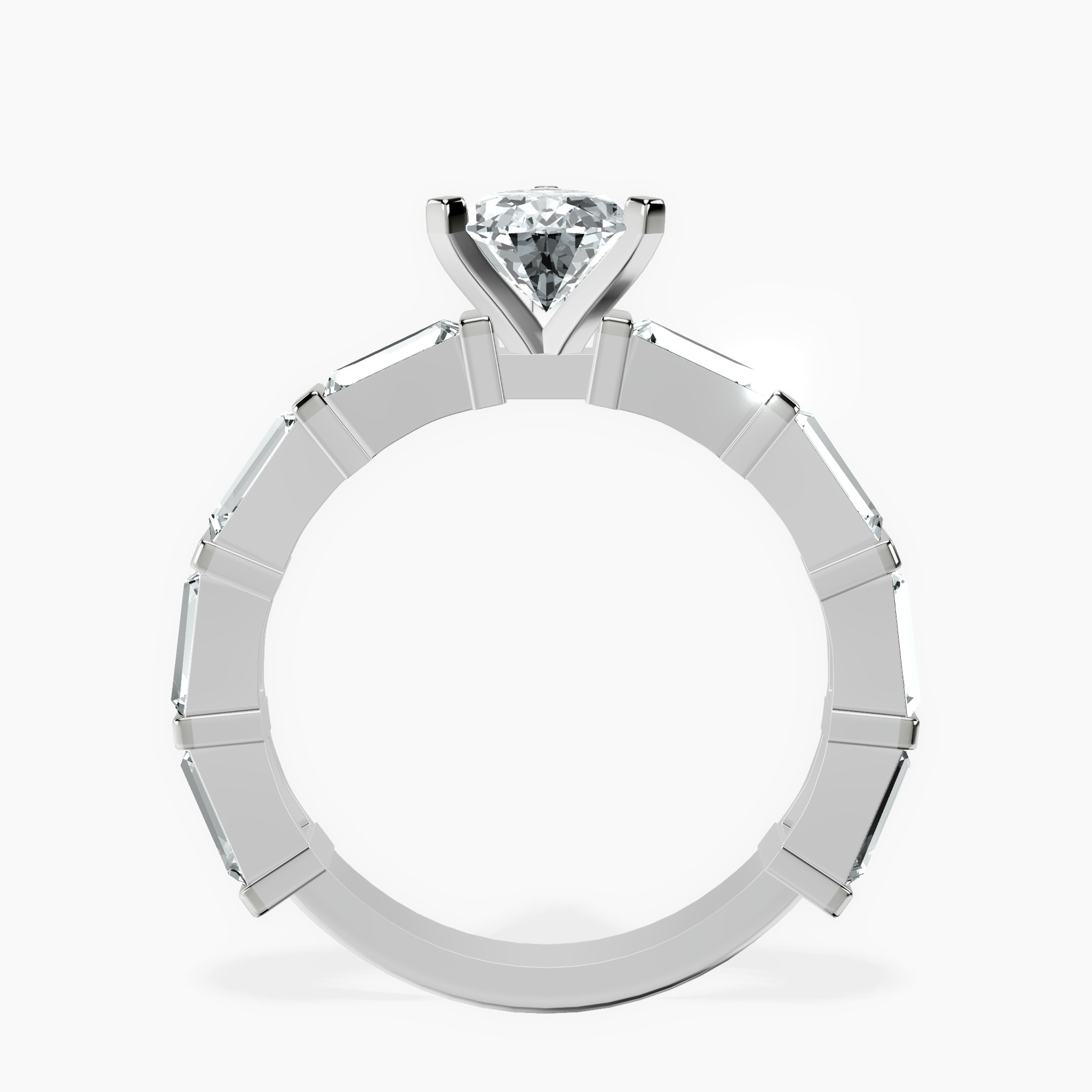 1.88 ct. pear Gizele Ring in 10kt white gold side right image one