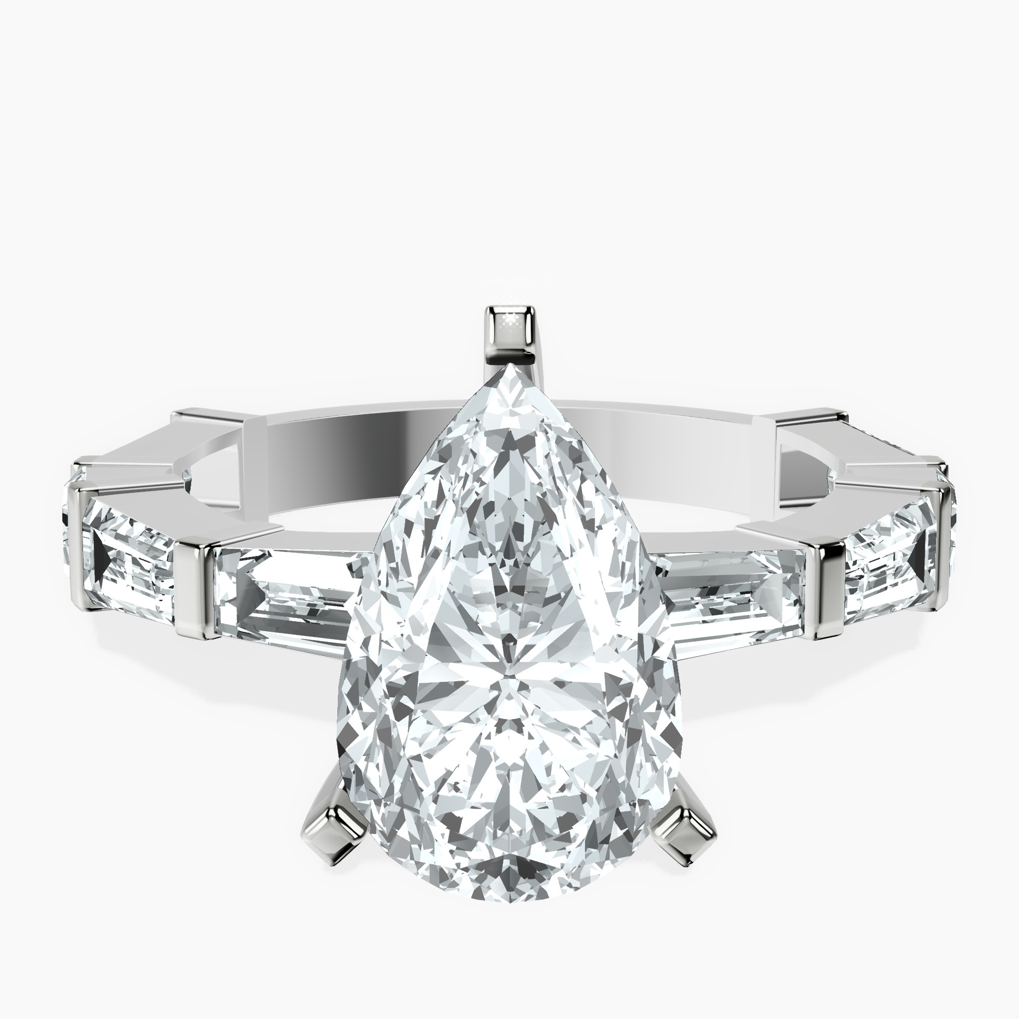 2.59 ct. pear Gizele Ring in platinum rtr top