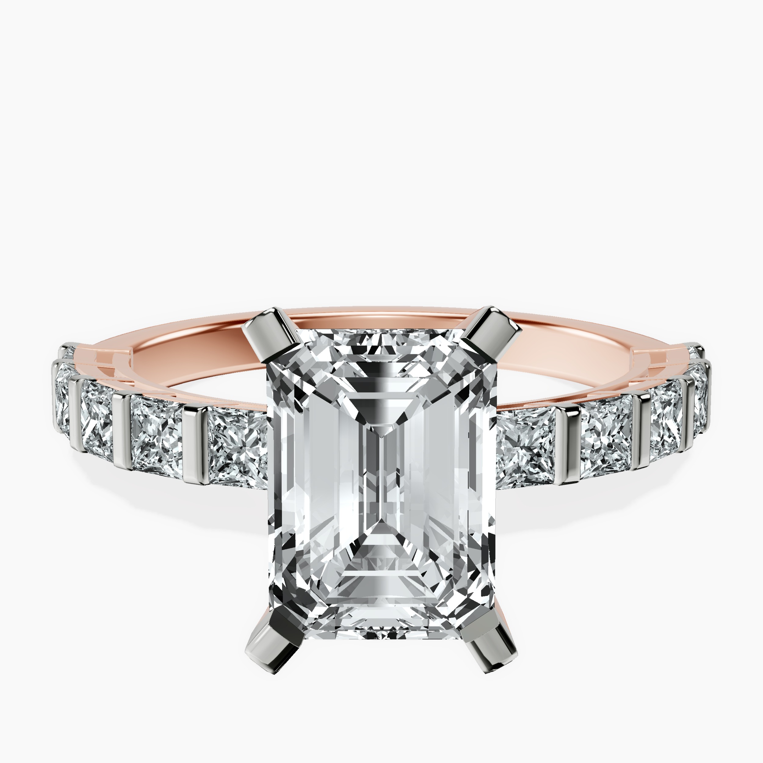 2.91 ct. emerald Keziah Ring in 18kt rose gold rtr top