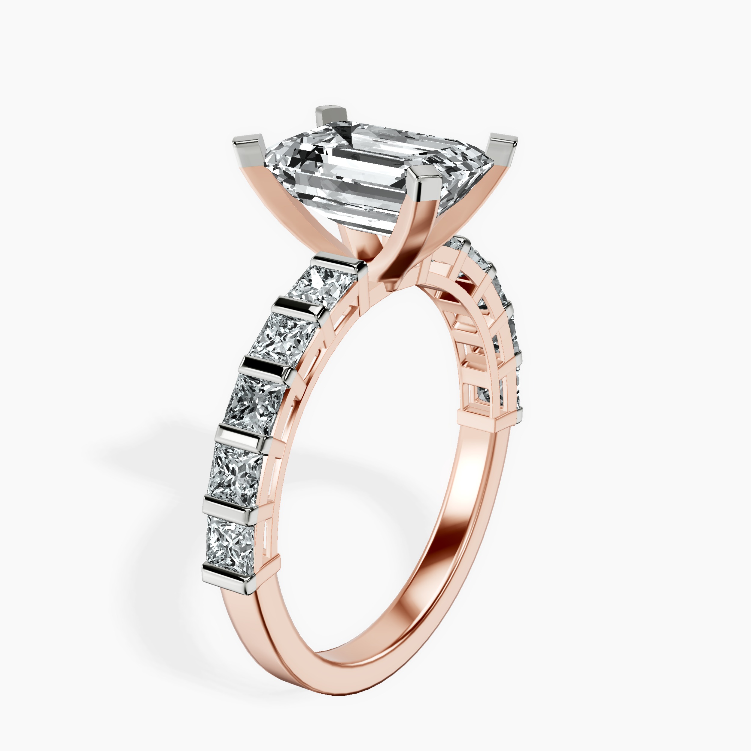 2.91 ct. emerald Keziah Ring in 18kt rose gold standing product image one