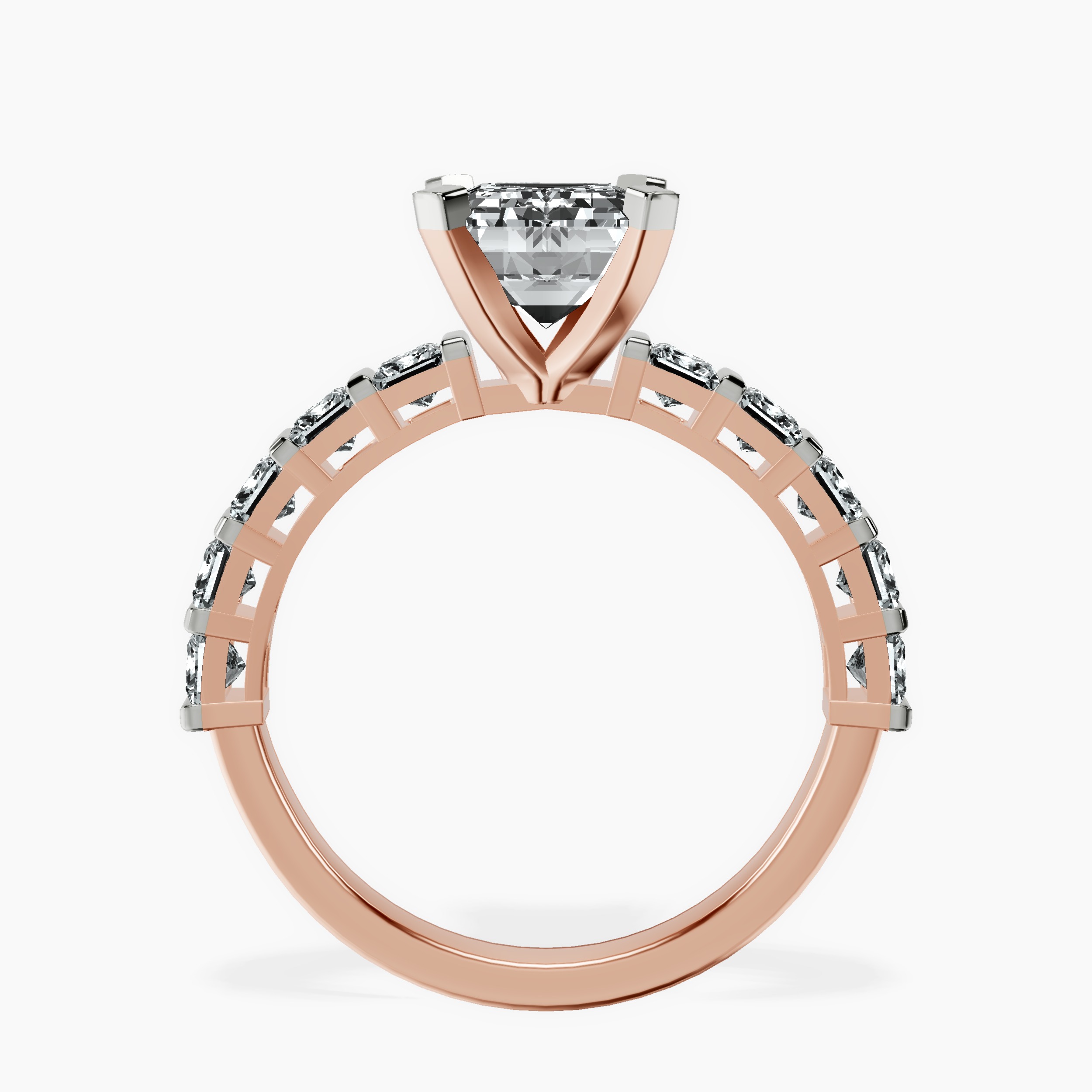 2.91 ct. emerald Keziah Ring in 18kt rose gold side right image one