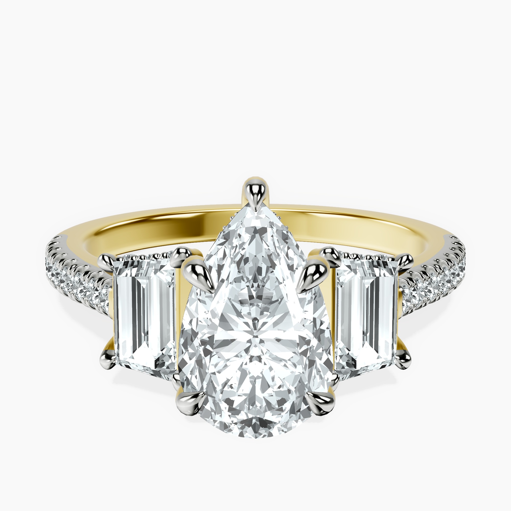 1.45 ct. pear Lavinia Ring in 18kt yellow gold rtr top