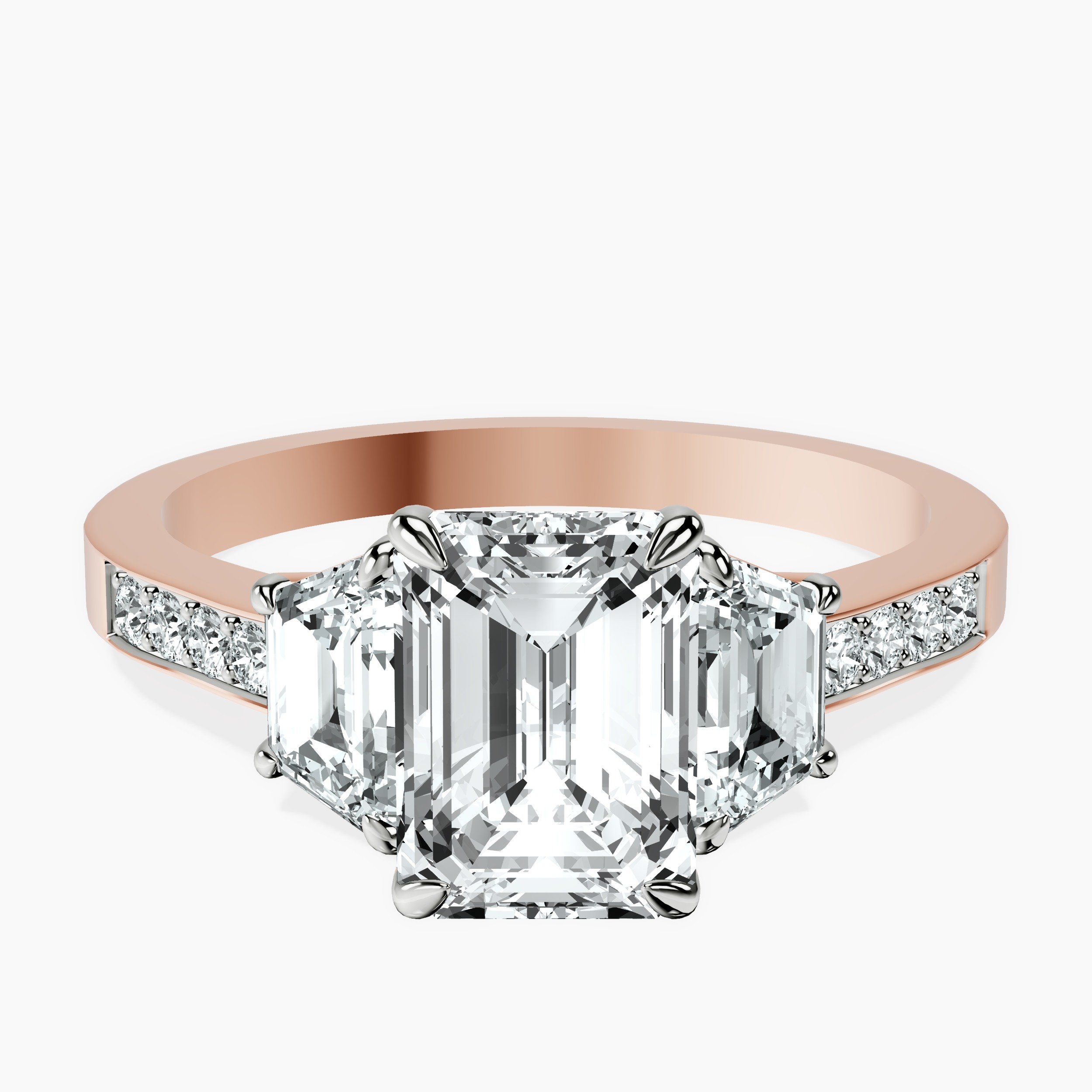 1.48 ct. emerald Daria Ring in 10kt rose gold rtr top
