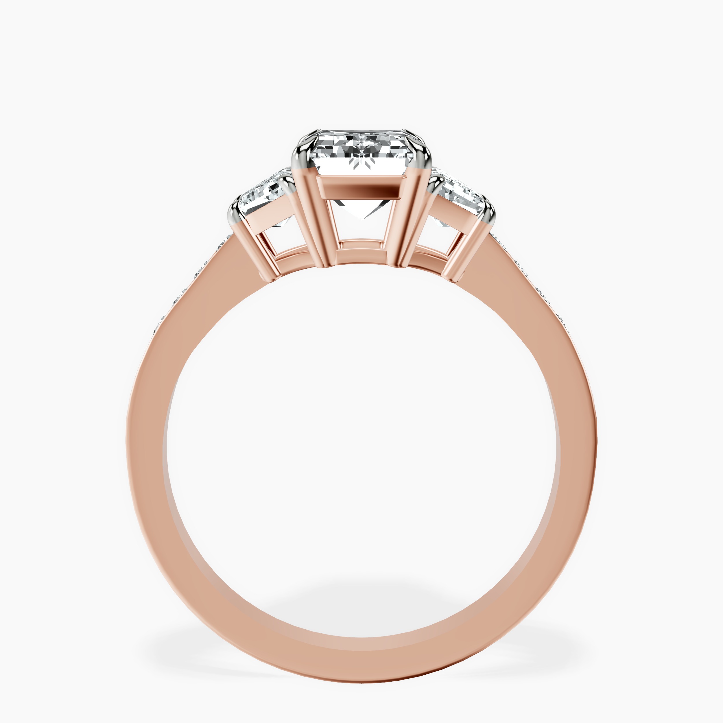 1.48 ct. emerald Daria Ring in 10kt rose gold side right image one