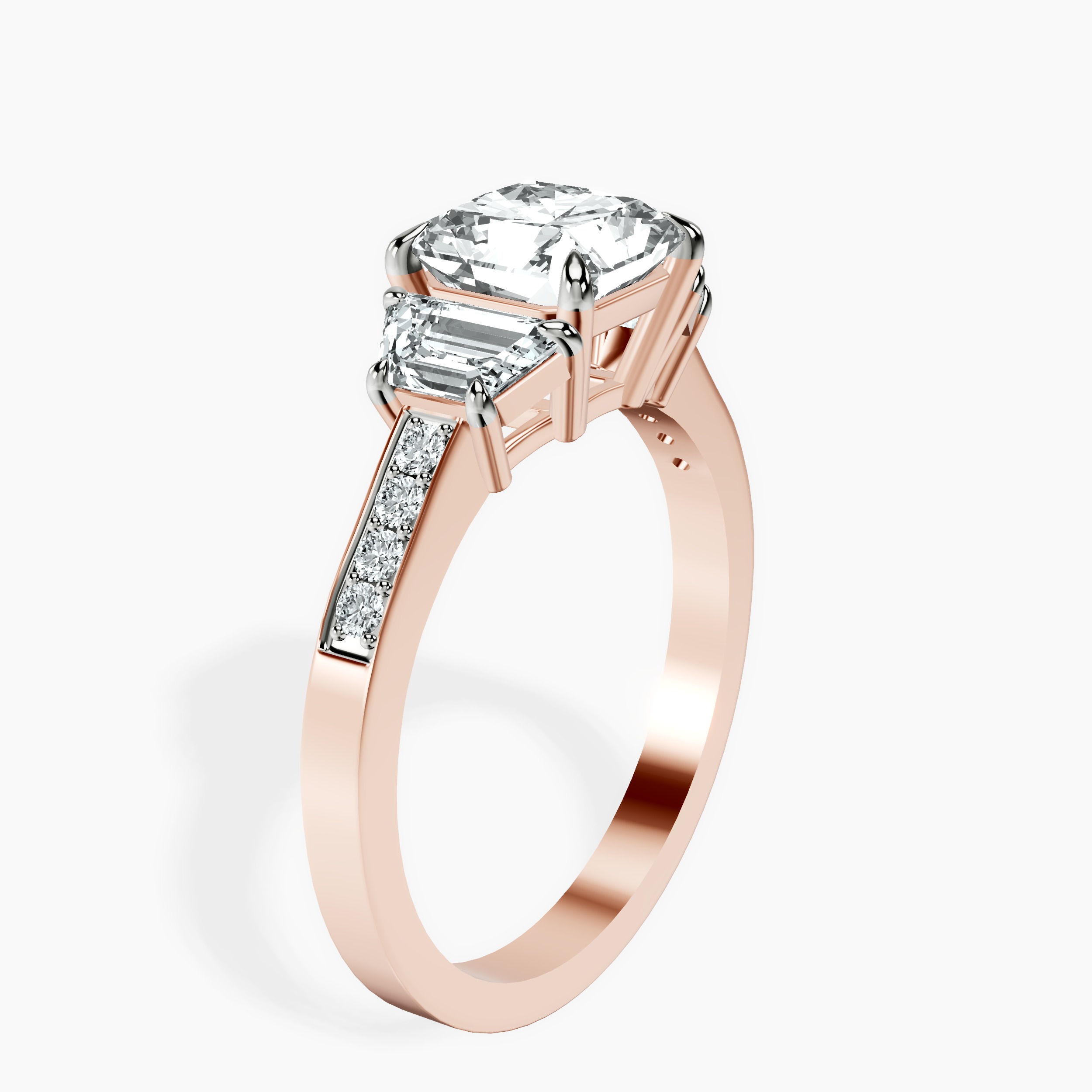 2.94 ct. radiant Daria Ring in 10kt rose gold standing product image one