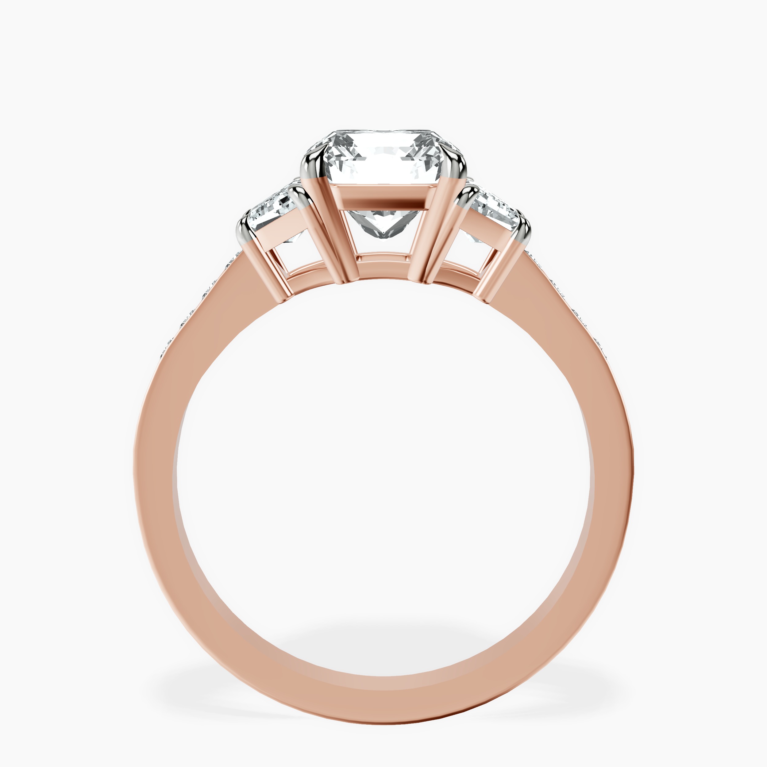 2.94 ct. radiant Daria Ring in 10kt rose gold side right image one