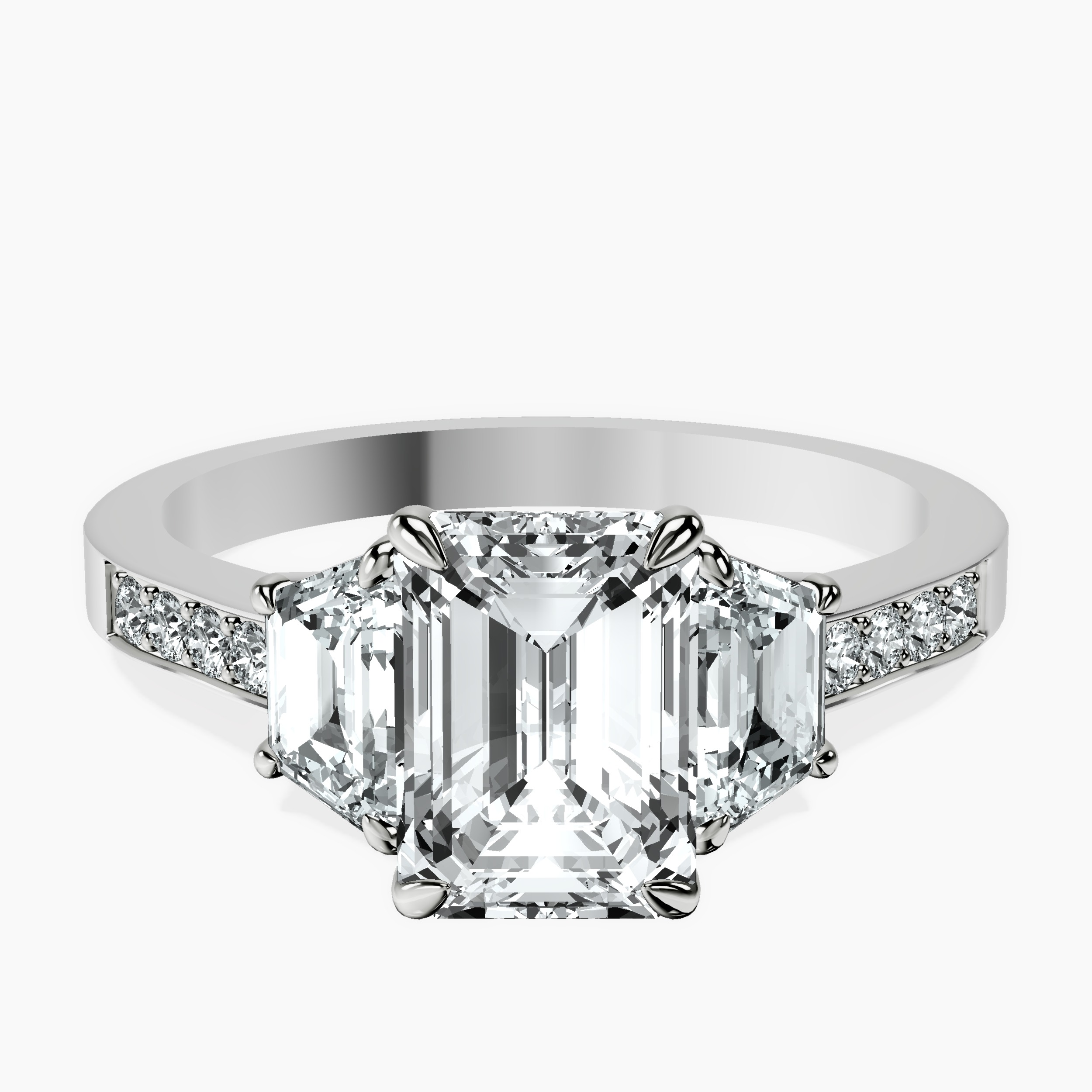 2.16 ct. emerald Daria Ring in 14kt white gold rtr top