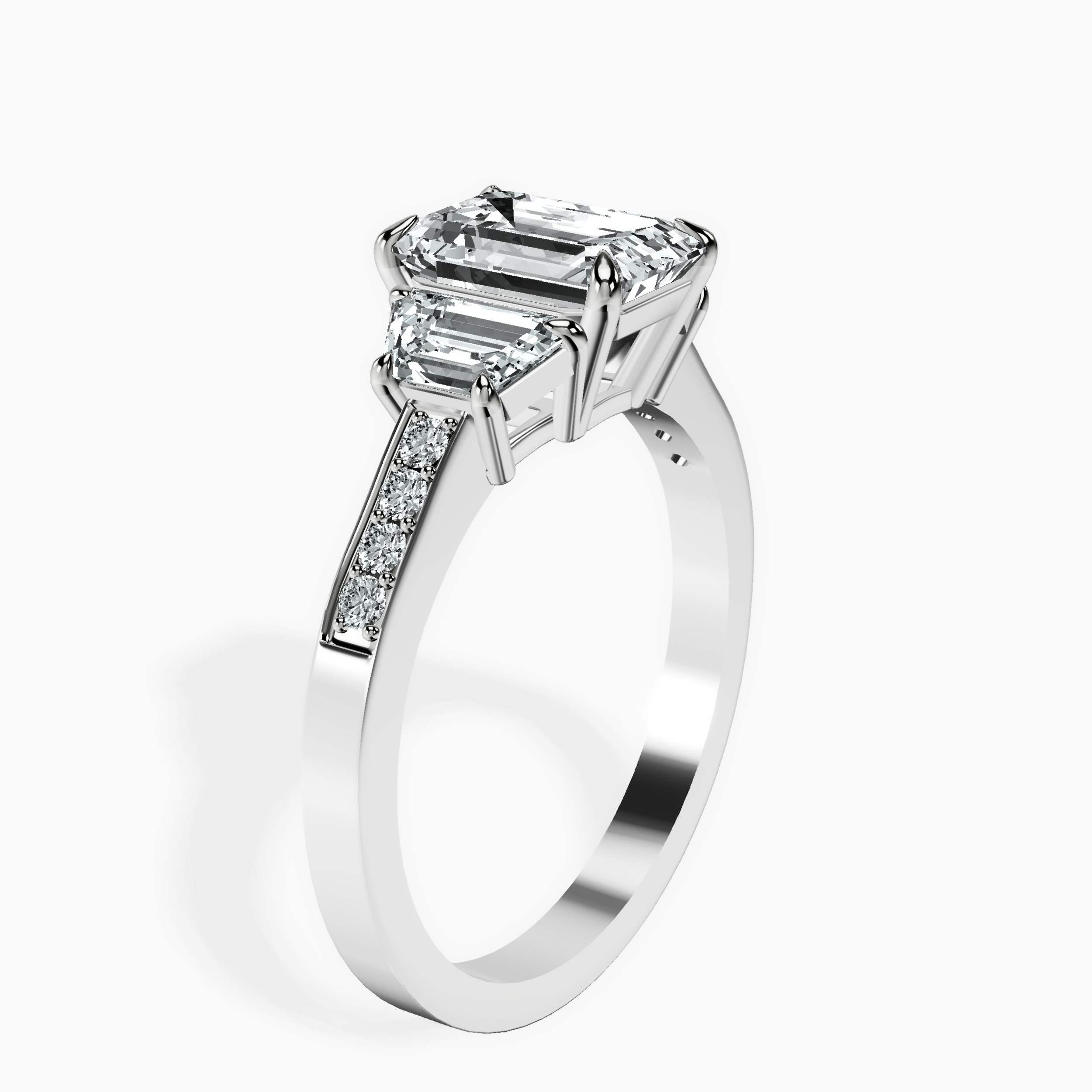2.16 ct. emerald Daria Ring in 14kt white gold standing product image one