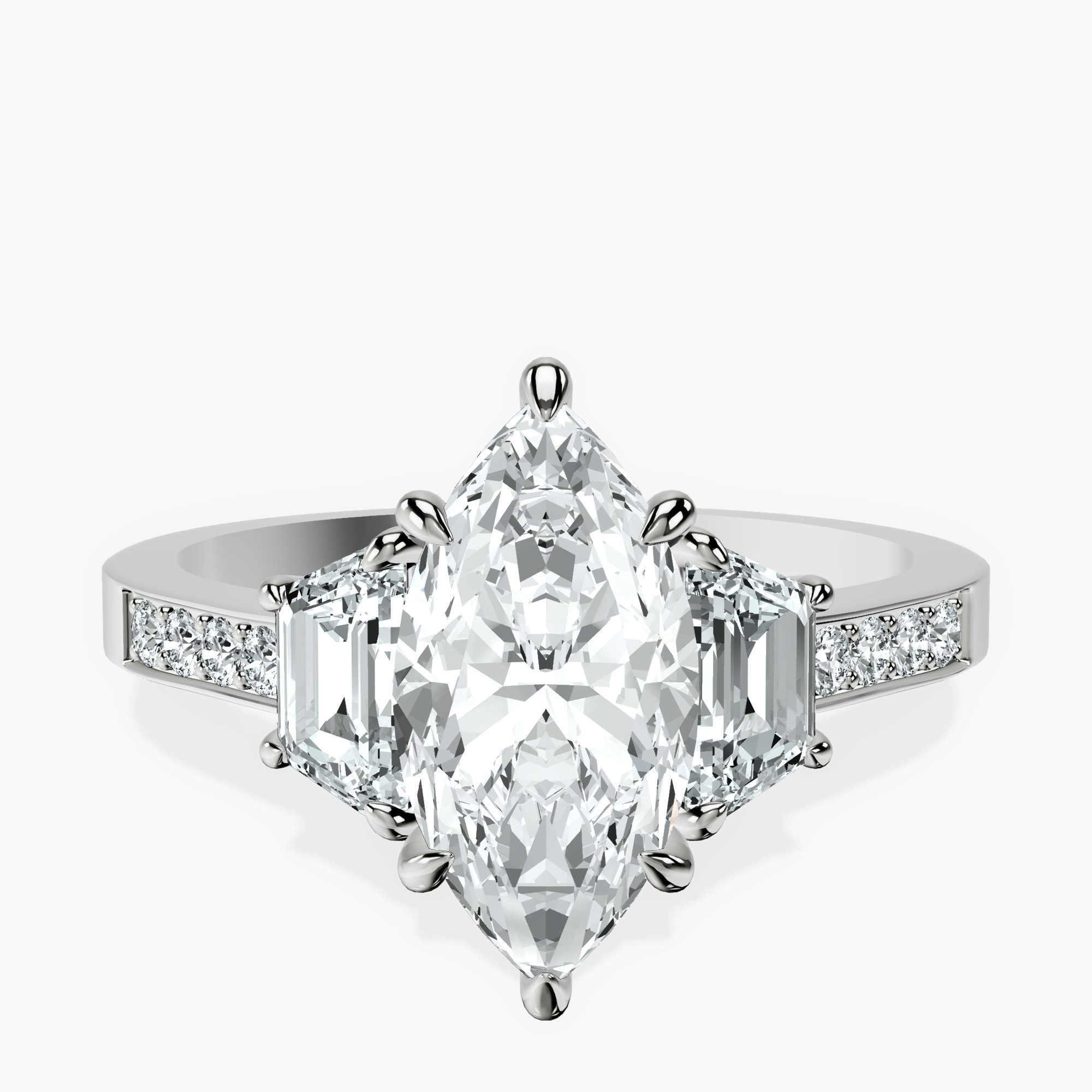 2.73 ct. marquise Daria Ring in 18kt white gold rtr top