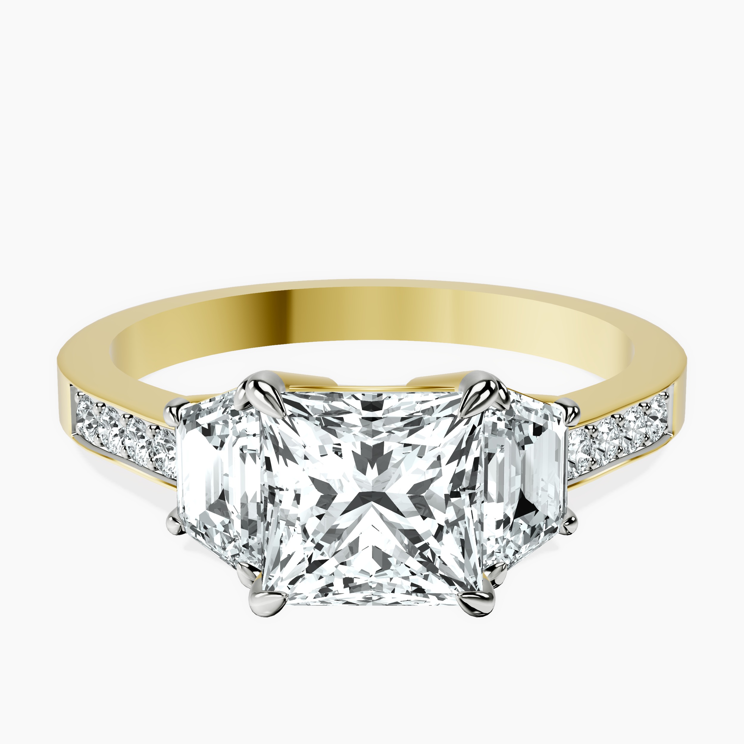 1.18 ct. princess Daria Ring in 14kt yellow gold rtr top