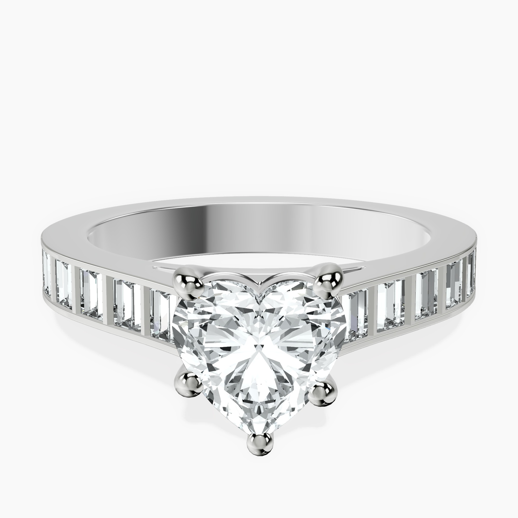 1.29 ct. heart Irene Side Stone Ring in platinum rtr top