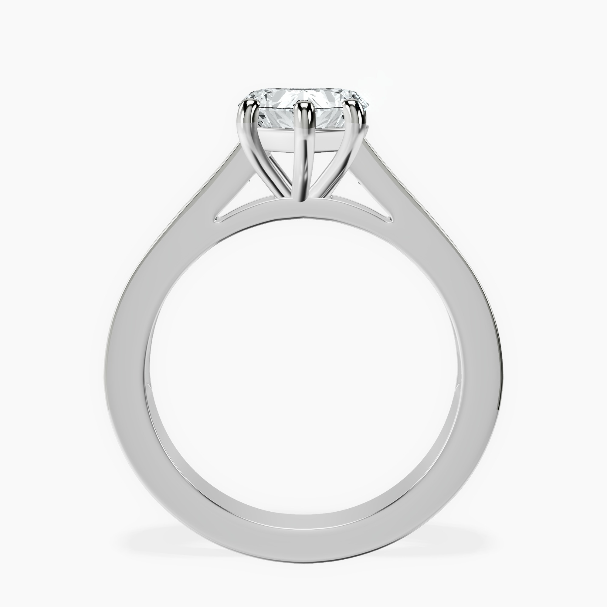 1.29 ct. heart Irene Side Stone Ring in platinum side right image one