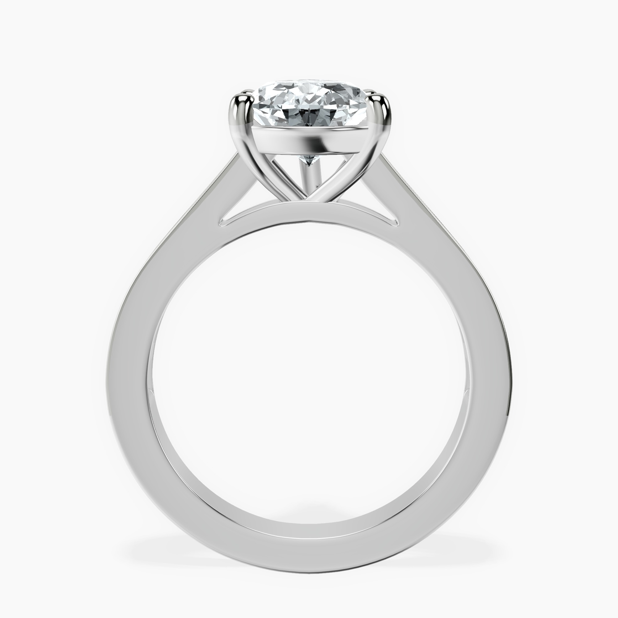 2.59 ct. pear Irene Side Stone Ring in platinum side right image one
