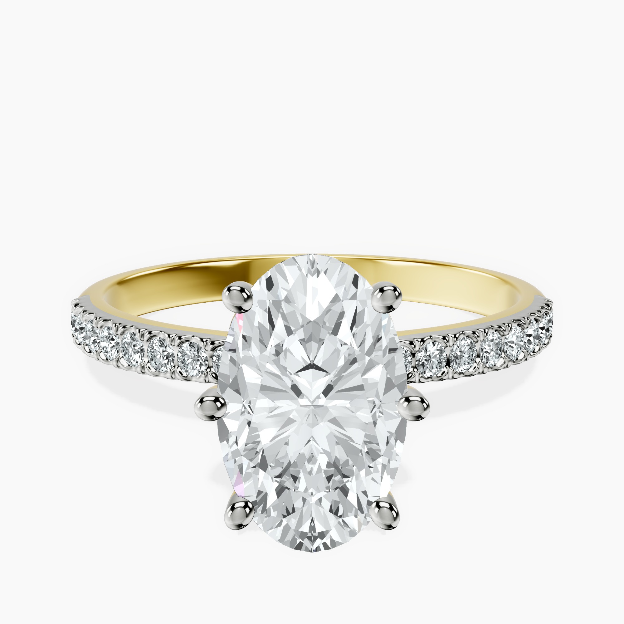 1.37 ct. oval Olivia Secret Halo Ring in 14kt yellow gold rtr top
