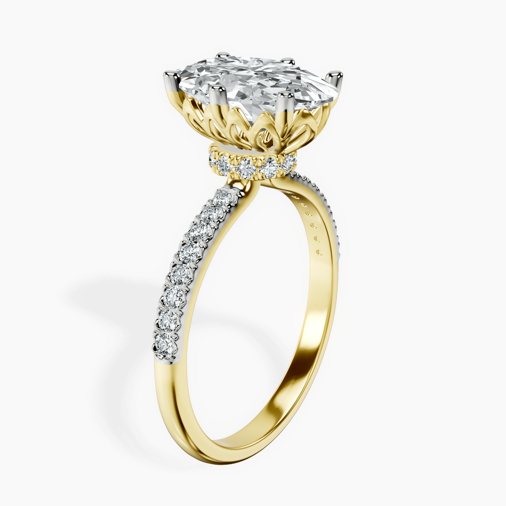 1.37 ct. oval Olivia Secret Halo Ring in 14kt yellow gold standing product image one