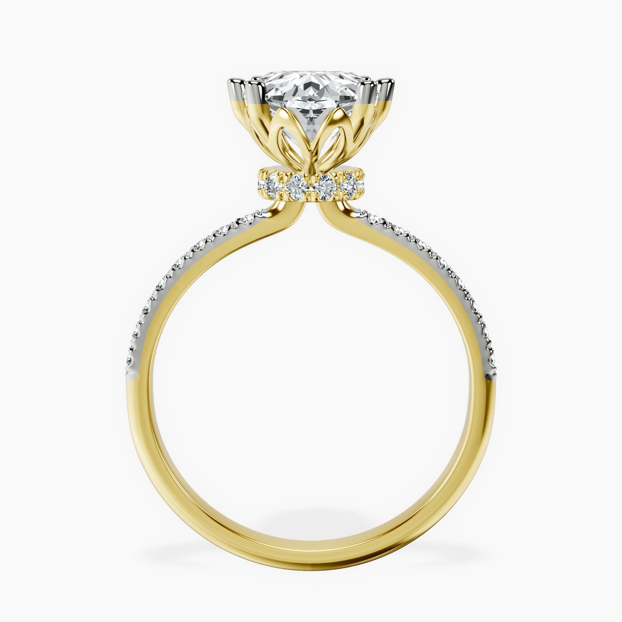 1.37 ct. oval Olivia Secret Halo Ring in 14kt yellow gold side right image one