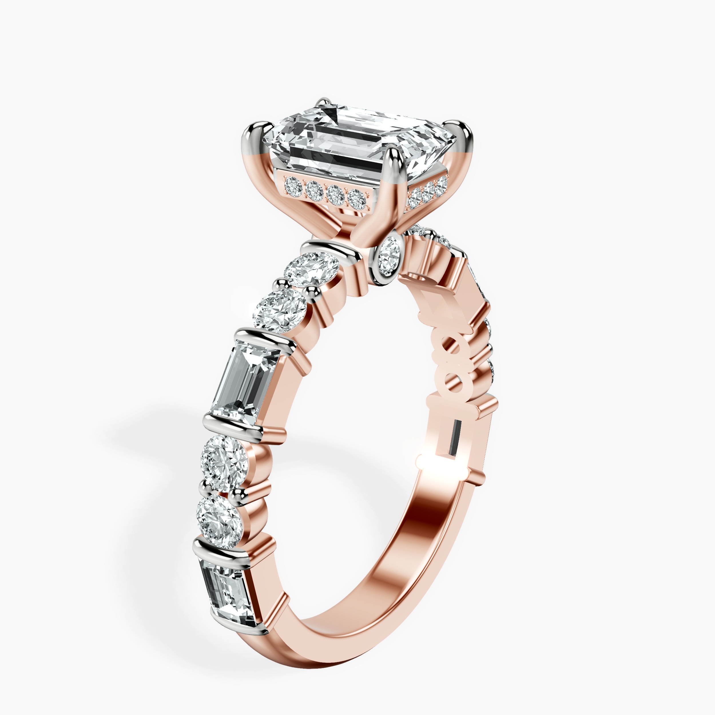 1.48 ct. emerald Enchanted Bliss Ring in 14kt rose gold standing product image one