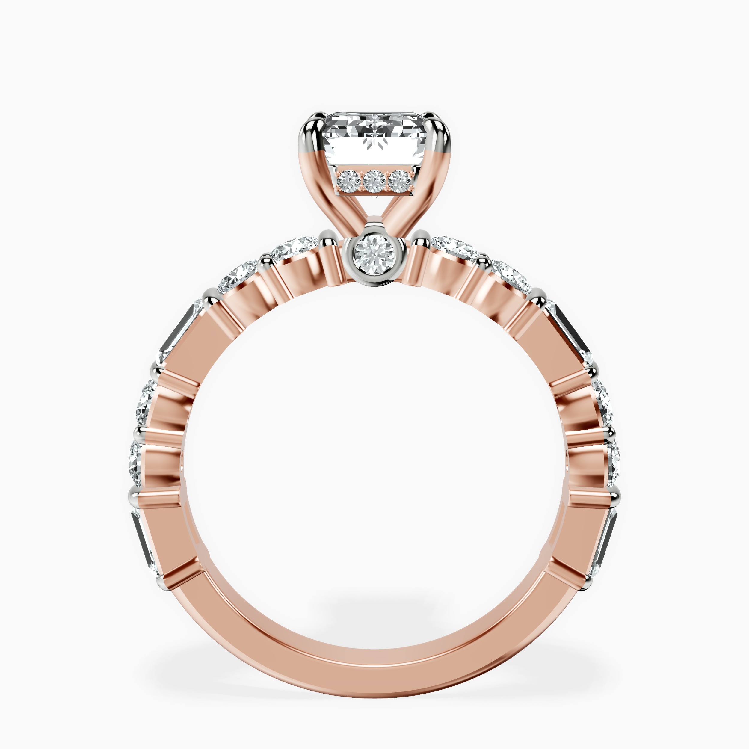 1.48 ct. emerald Enchanted Bliss Ring in 14kt rose gold side right image one