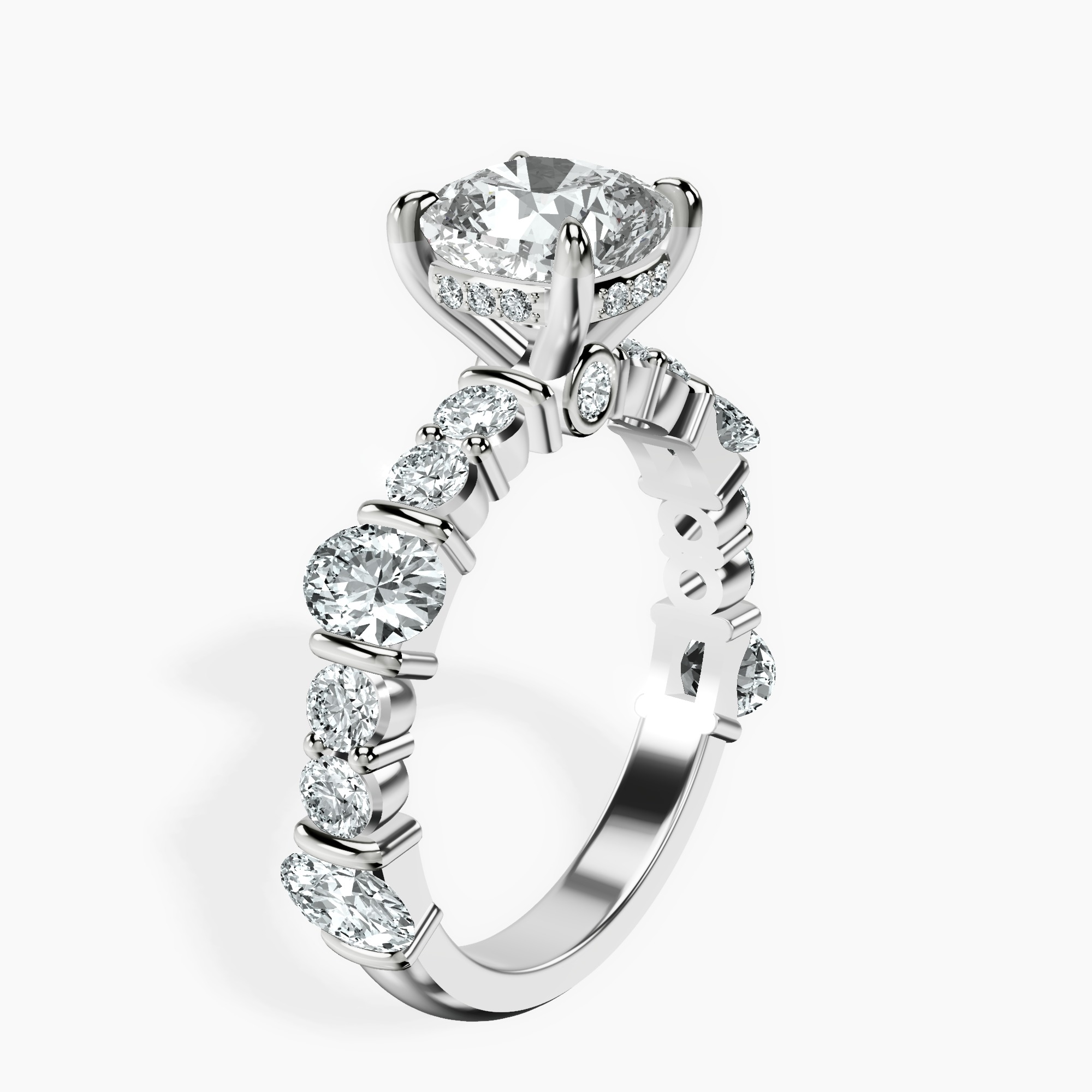2.46 ct. cushion Enchanted Bliss Ring in 14kt white gold standing product image one