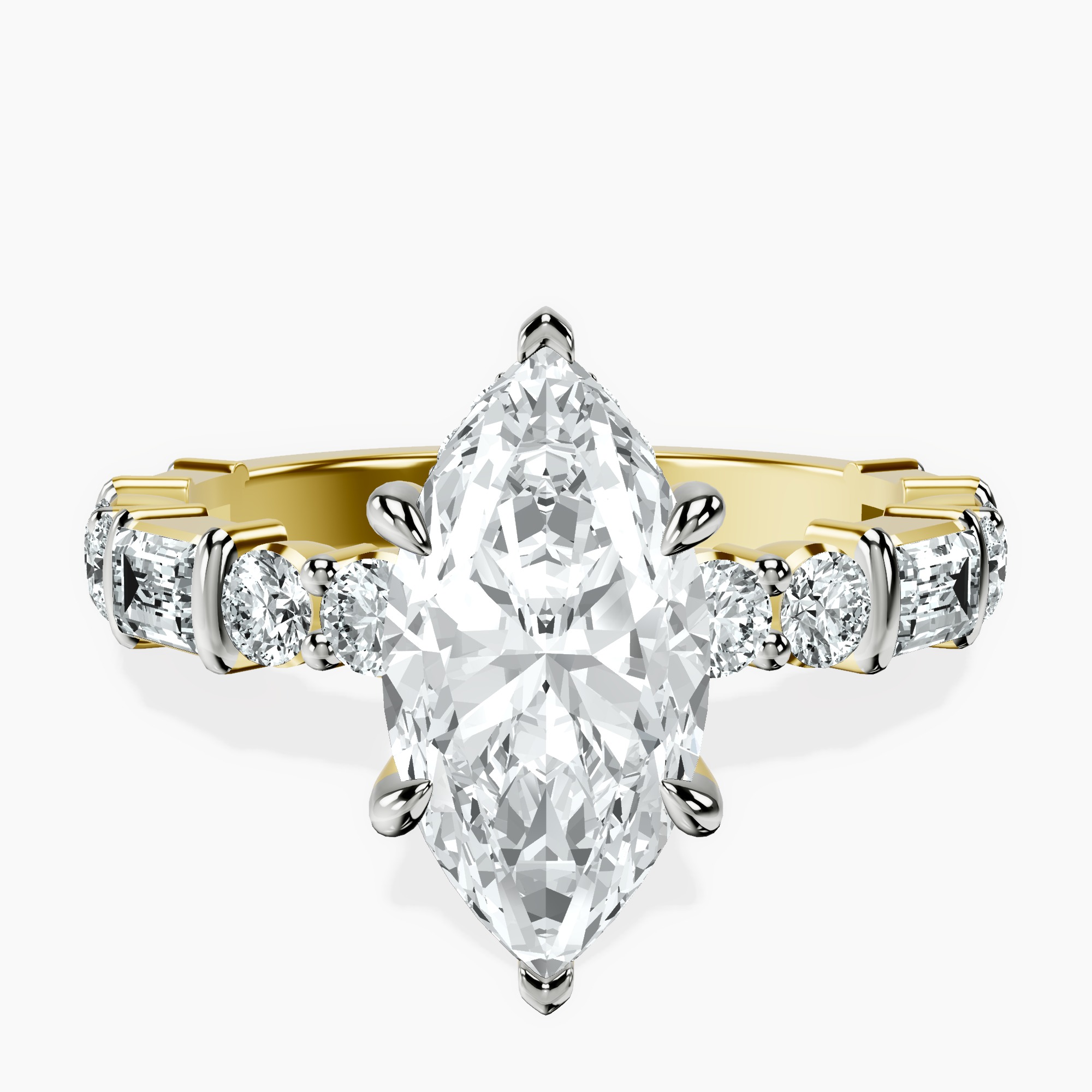 2.92 ct. marquise Enchanted Bliss Ring in 18kt yellow gold rtr top