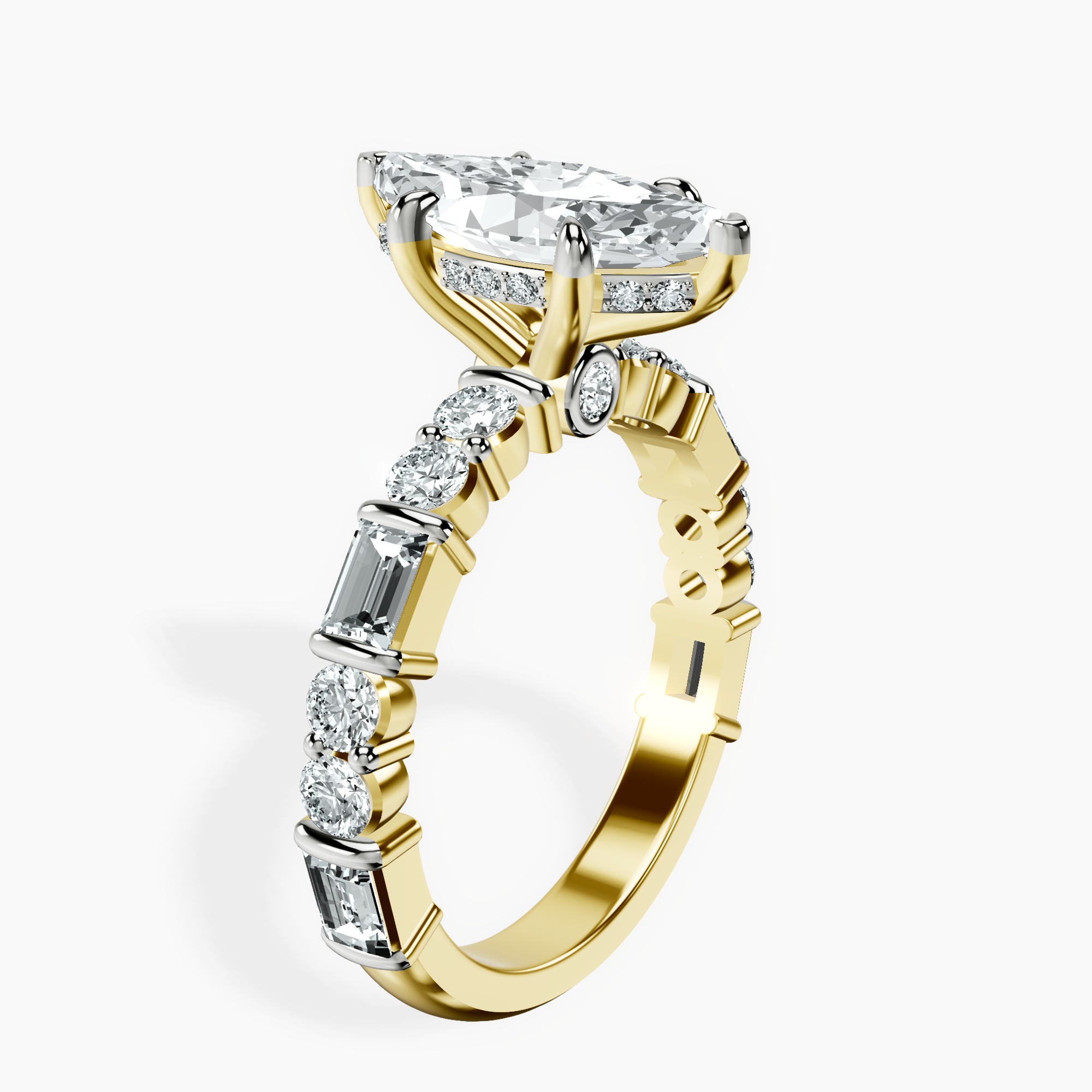2.92 ct. marquise Enchanted Bliss Ring in 18kt yellow gold standing product image one