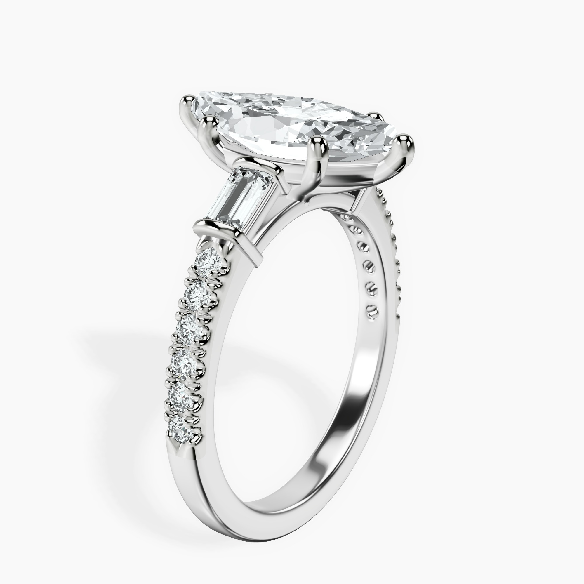 2.73 ct. marquise Opalina Charm Ring in 10kt white gold standing product image one