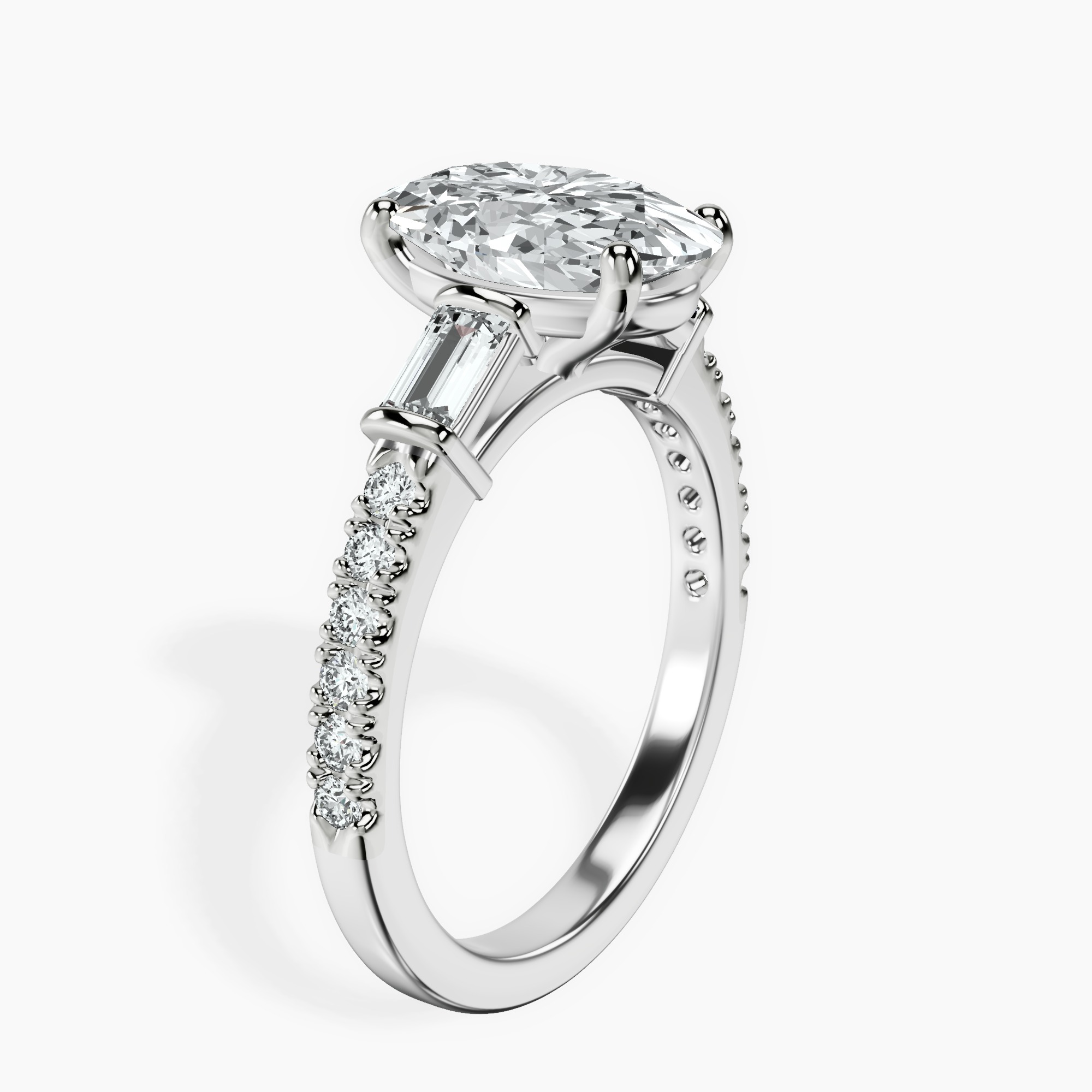 2.40 ct. oval Opalina Charm Ring in 18kt white gold standing product image one