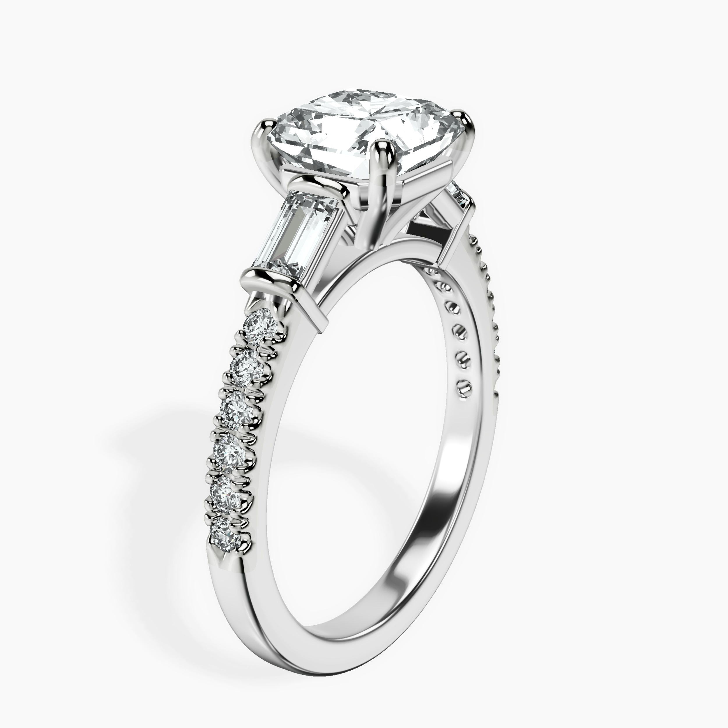 2.94 ct. radiant Opalina Charm Ring in 14kt white gold standing product image one