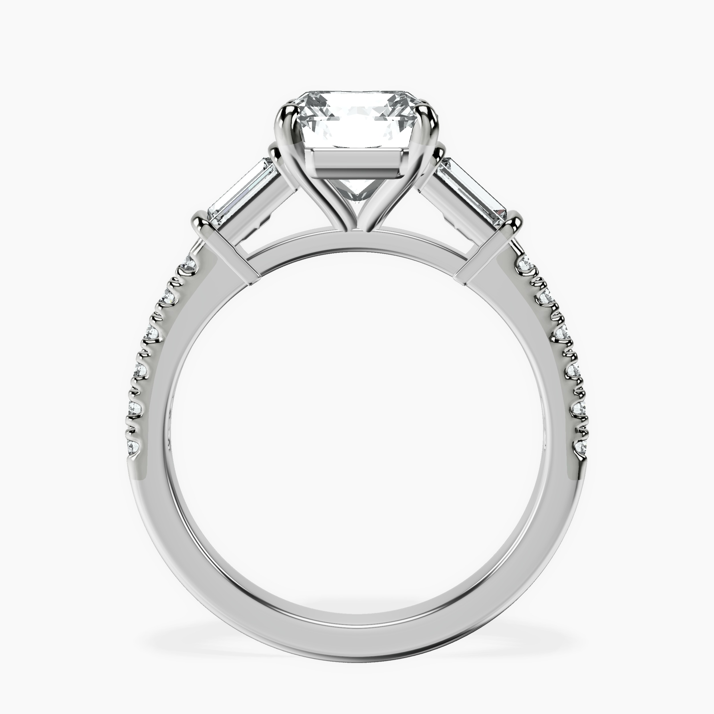 2.94 ct. radiant Opalina Charm Ring in 14kt white gold side right image one