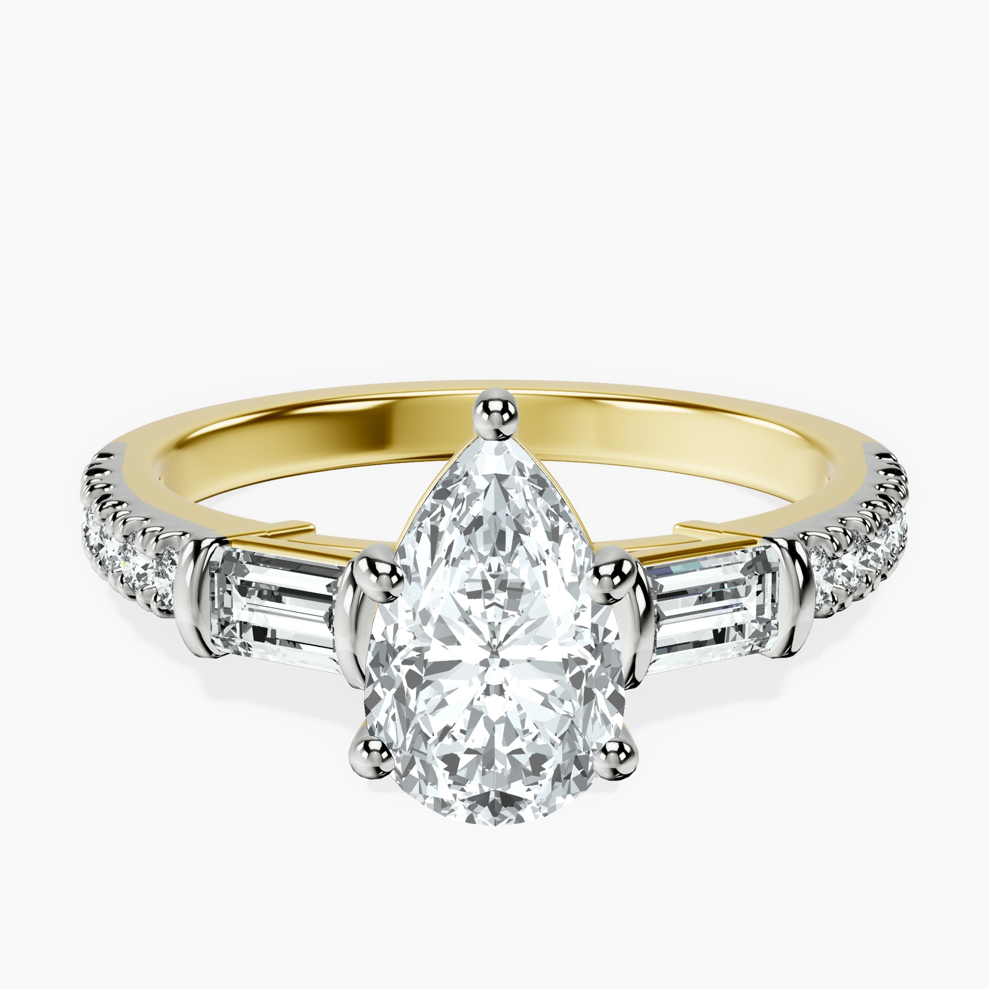1.45 ct. pear Opalina Charm Ring in 14kt yellow gold rtr top