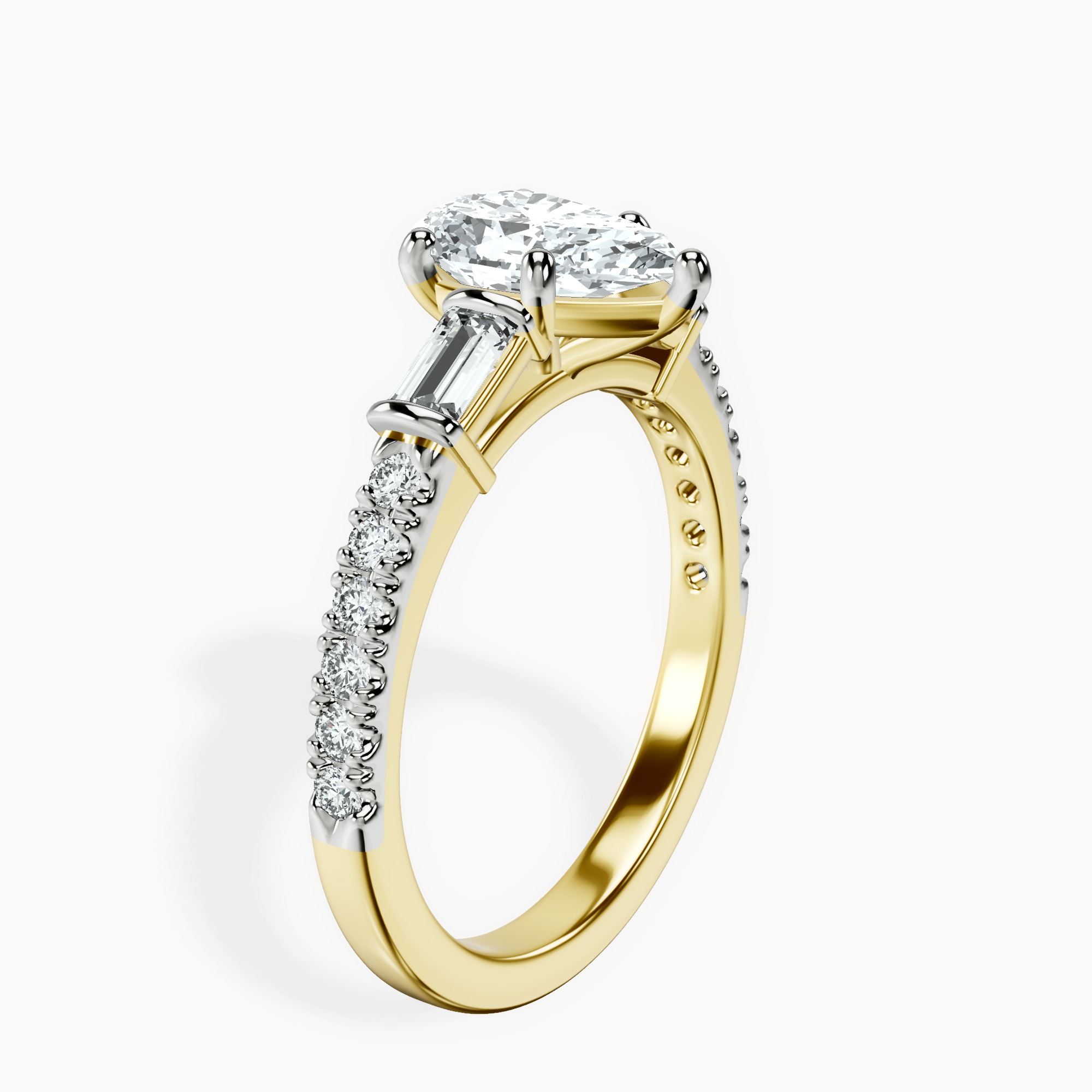 1.45 ct. pear Opalina Charm Ring in 14kt yellow gold standing product image one