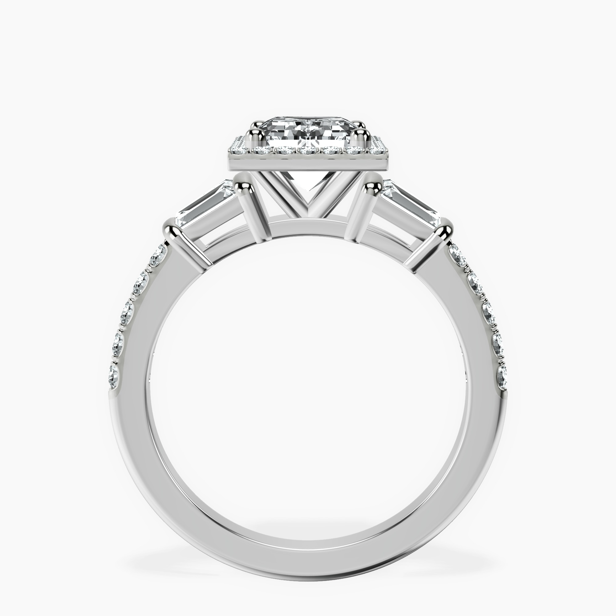 1.48 ct. emerald Liora Cascade Ring in 14kt white gold side right image one