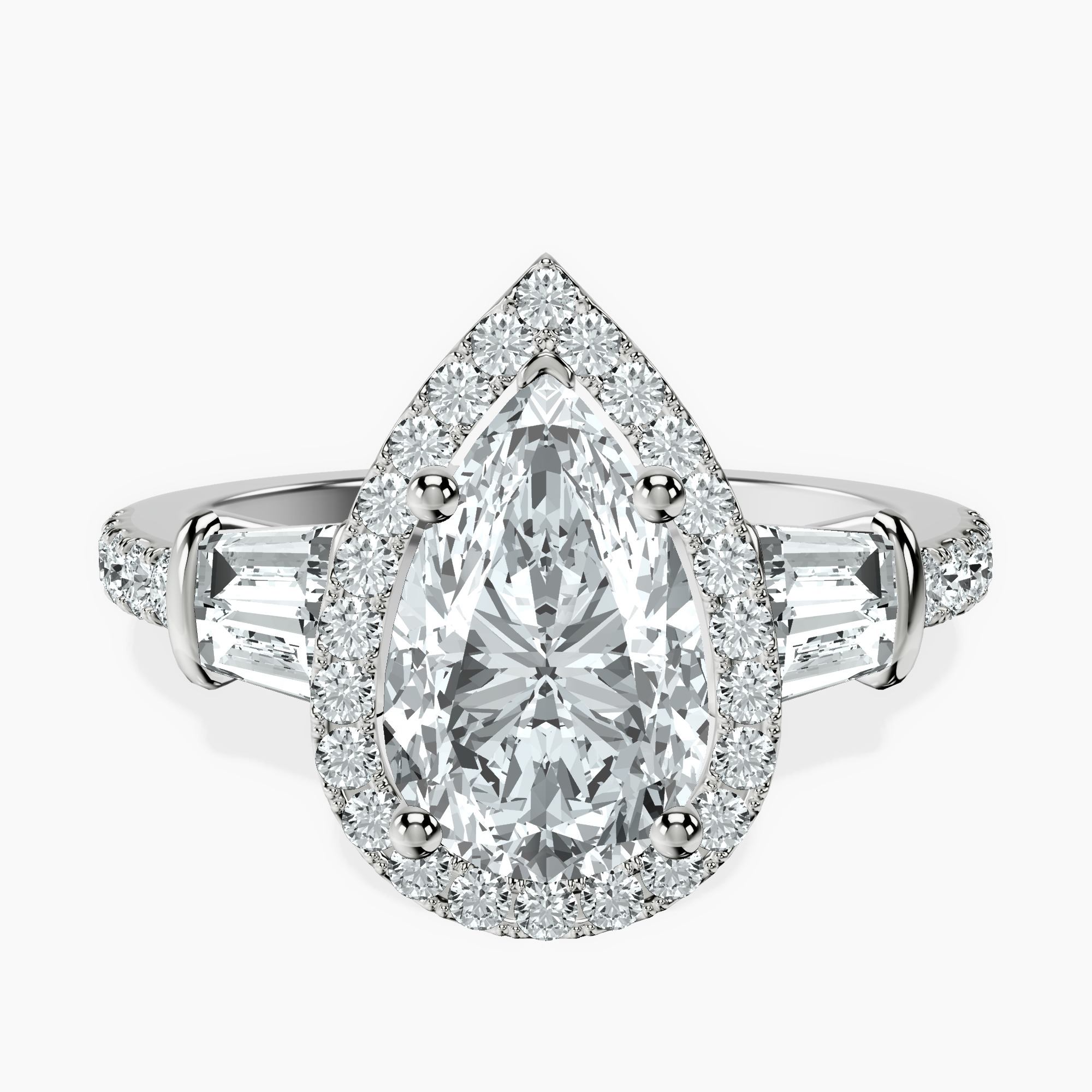 1.34 ct. pear Liora Cascade Ring in 14kt white gold rtr top