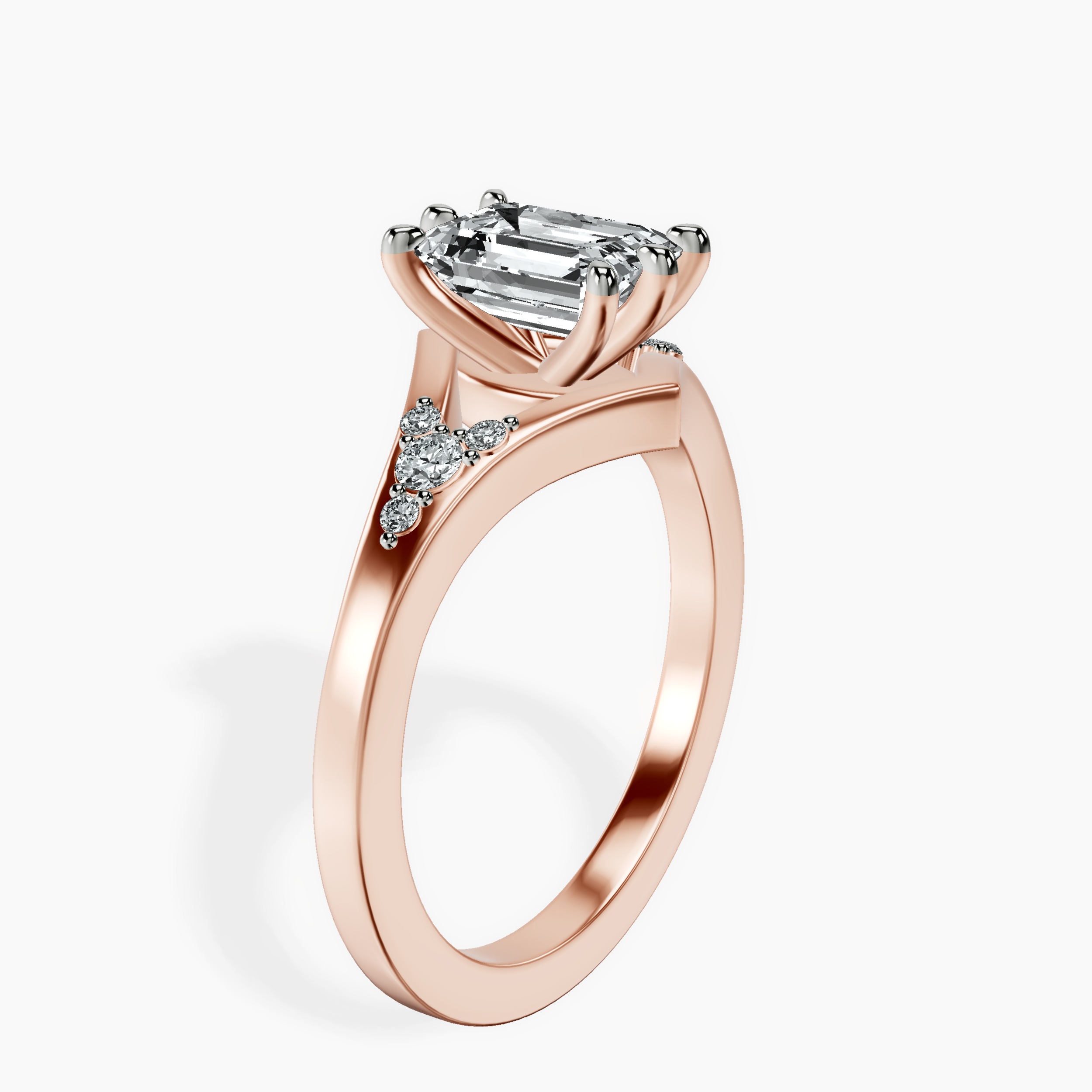 1.38 ct. emerald Celestial Splendor Lab Diamond Ring in 14kt rose gold standing product image one