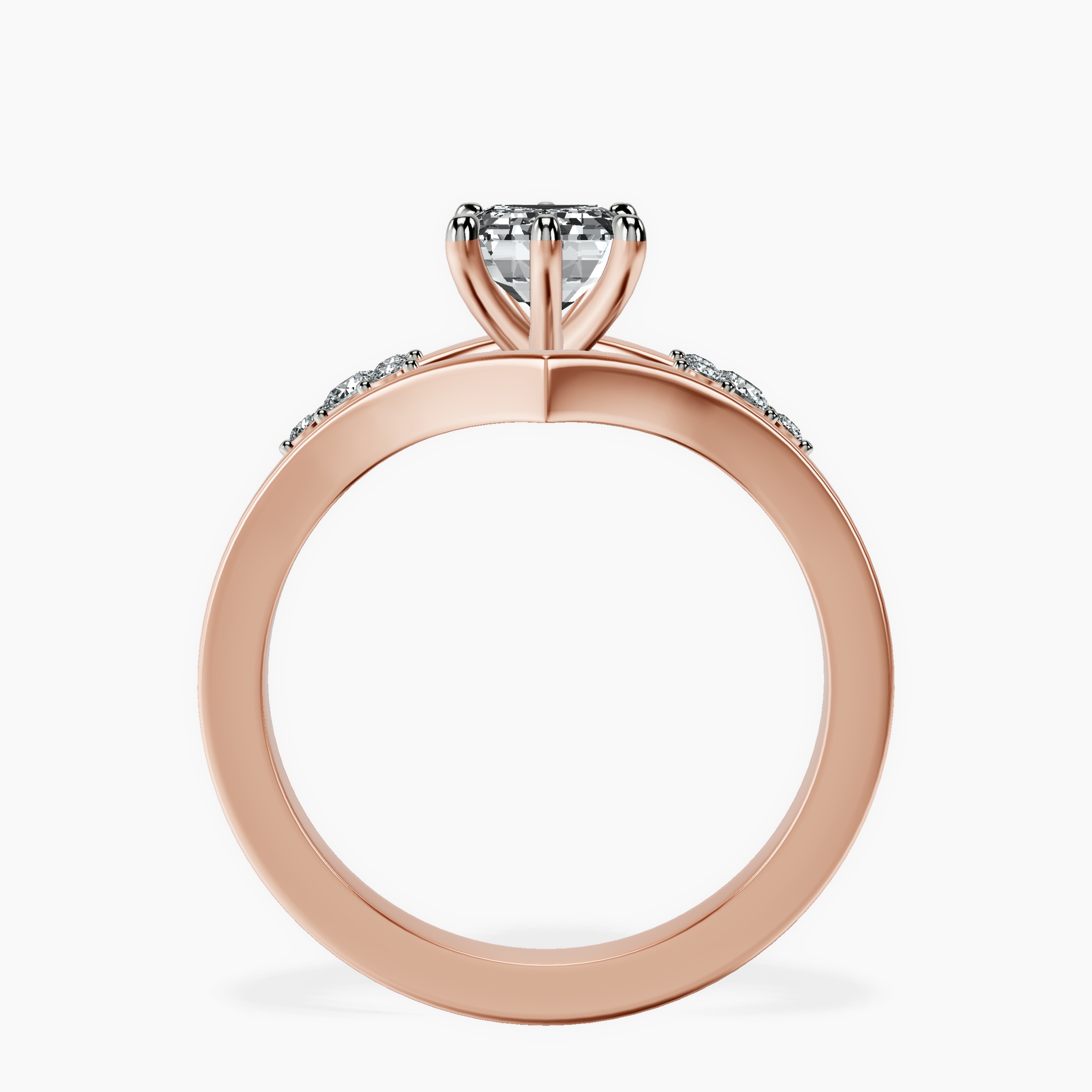 1.38 ct. emerald Celestial Splendor Lab Diamond Ring in 14kt rose gold side right image one