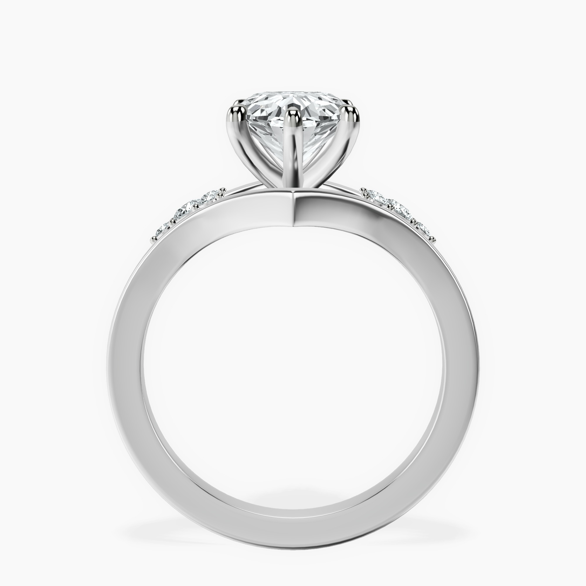 2.40 ct. oval Celestial Splendor Lab Diamond Ring in 18kt white gold side right image one