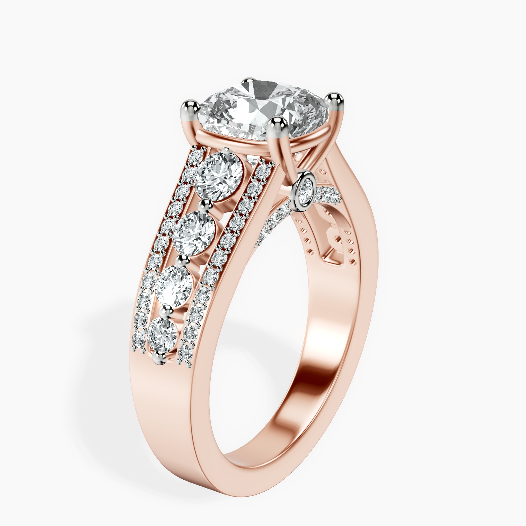 2.46 ct. cushion Eos Spark Lab Diamond Ring in 18kt rose gold standing product image one